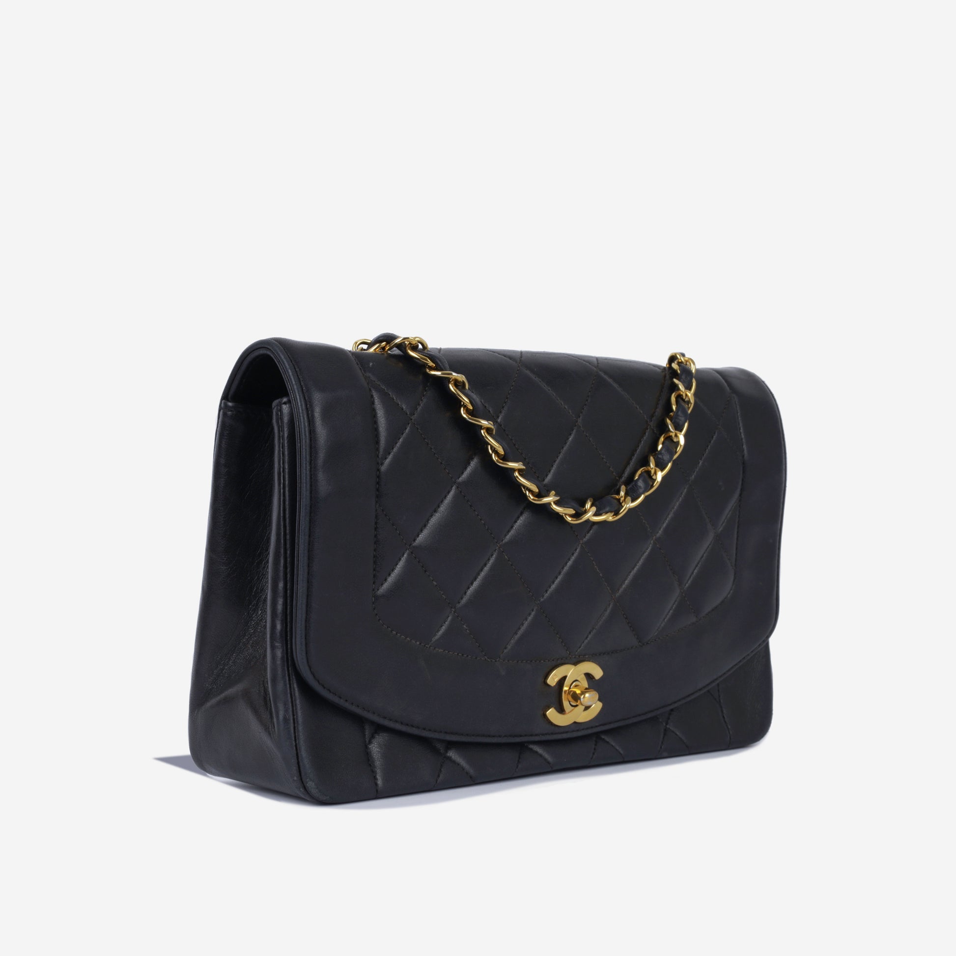 Chanel Large Diana Flap Bag Vintage Black Lambskin GHW