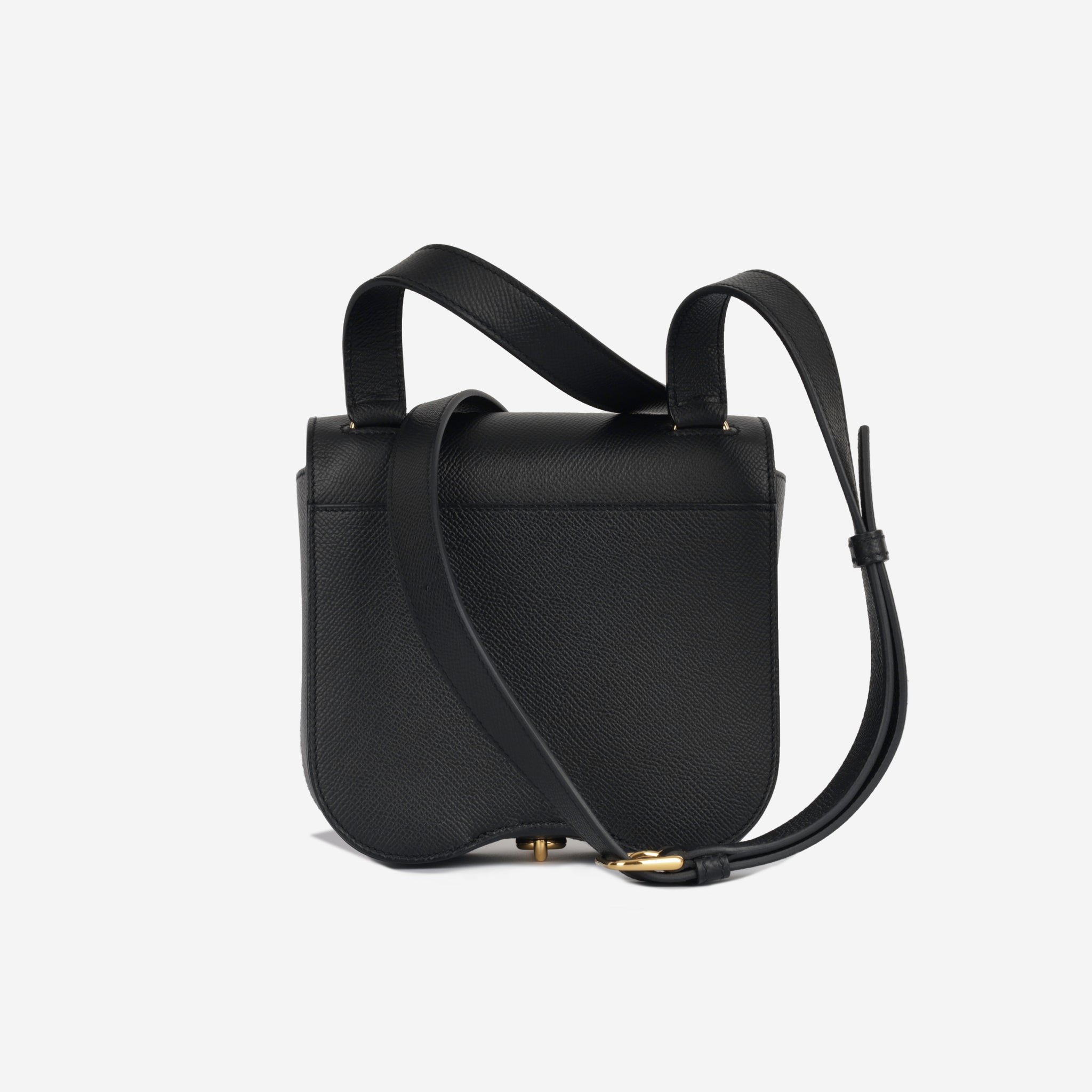 HERMES Della Cavalleria Shoulder Bag Noir Black Epsom Leather