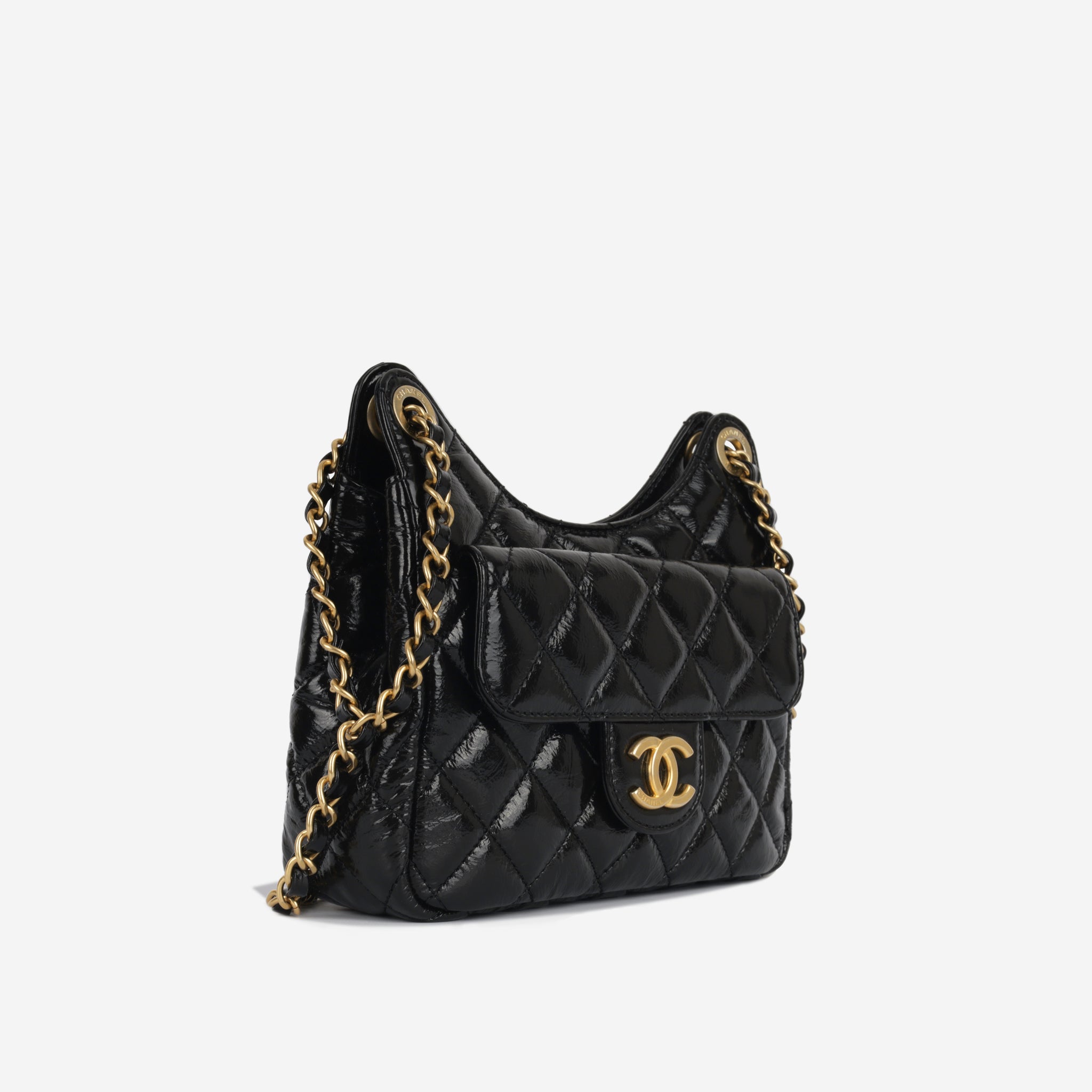 Chanel Gabrielle Small Hobo in Chevron Quilted Black Aged Calfskin - SOLD