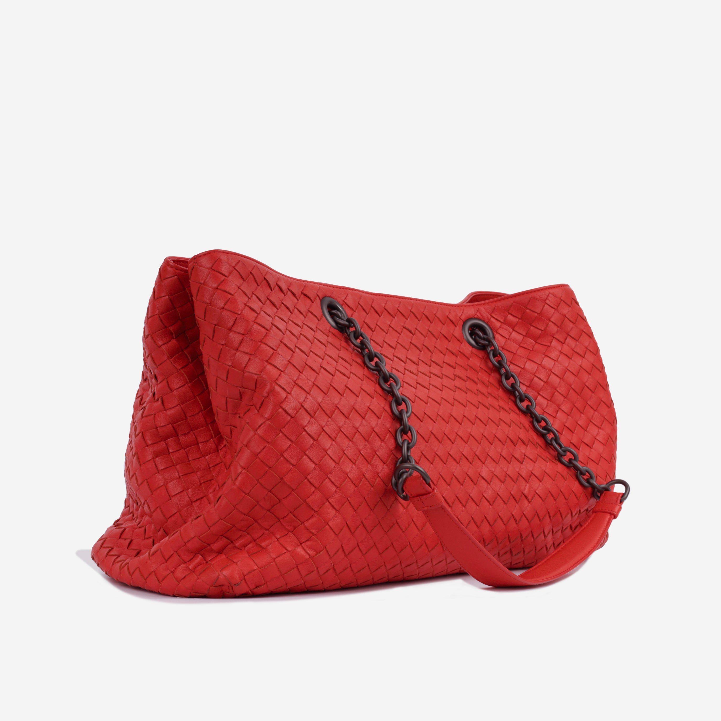 Bottega Veneta - Intrecciato Tote - Red GMHW - Pre Loved