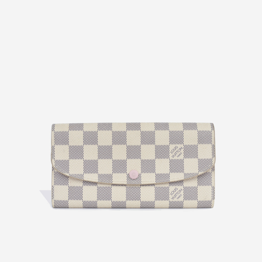 Preloved Emilie Damier Azur Wallet with pink interior SN4127