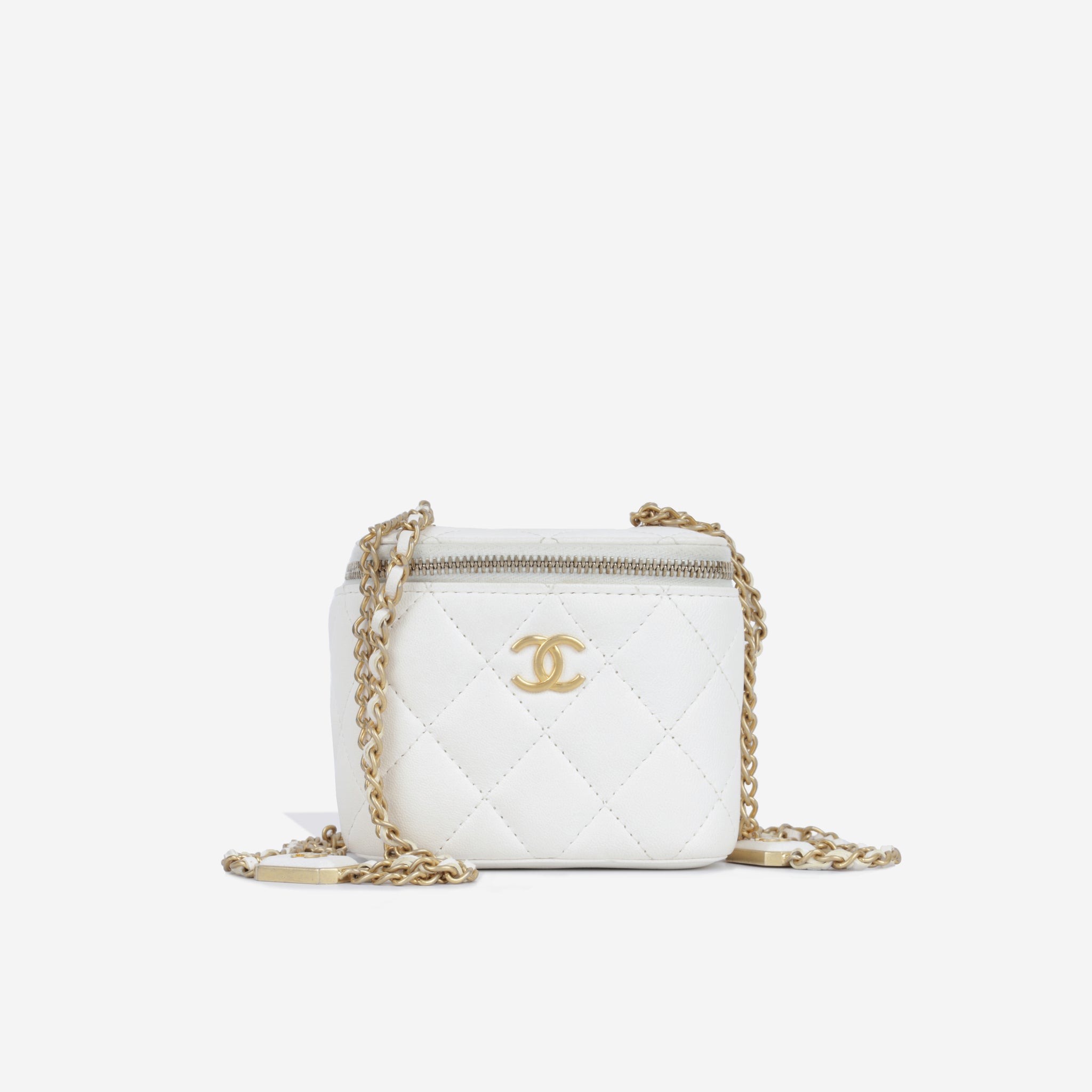 Mini Vanity White Canvas Handbag