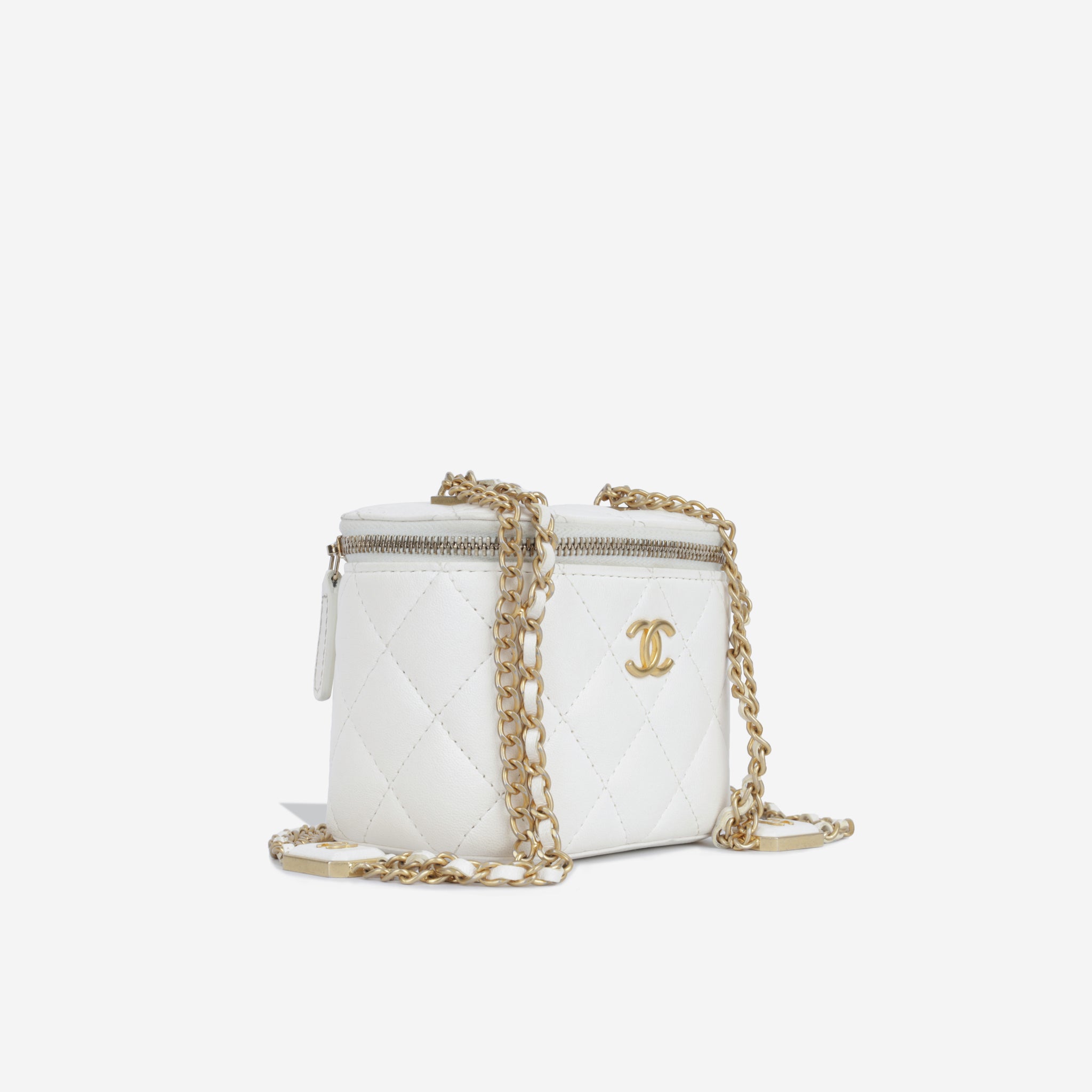 Mini Vanity White Canvas Handbag