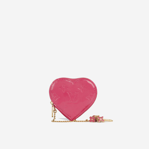 Louis Vuitton Framboise Monogram Vernis Heart Coin Purse - Yoogi's