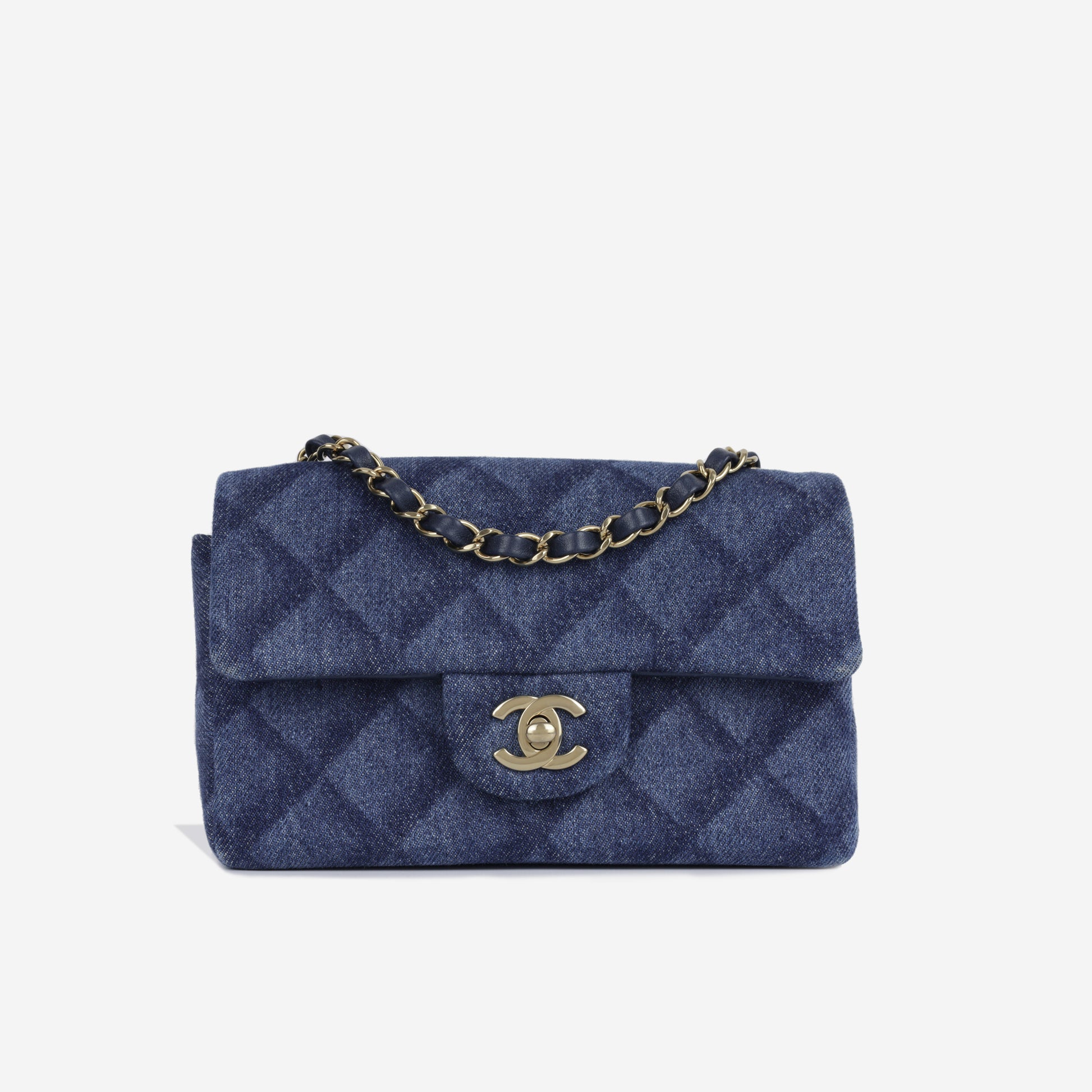 Chanel Classic Flap Bag Mini Rectangular Trompe L'oeil Denim
