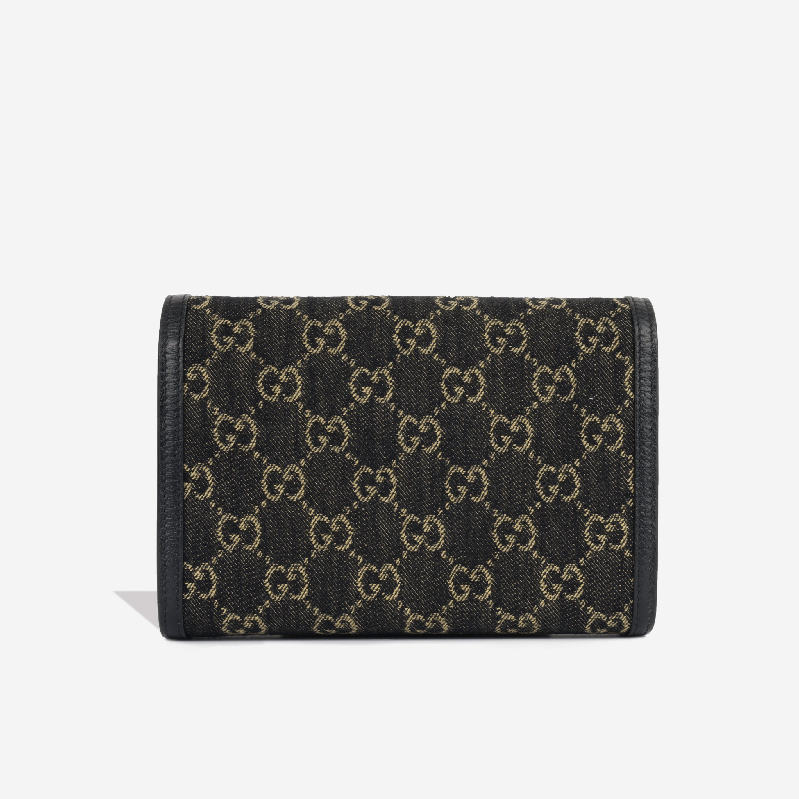 Gucci - Dionysus GG Chain Wallet - Black Denim - Pre-loved – Bagista