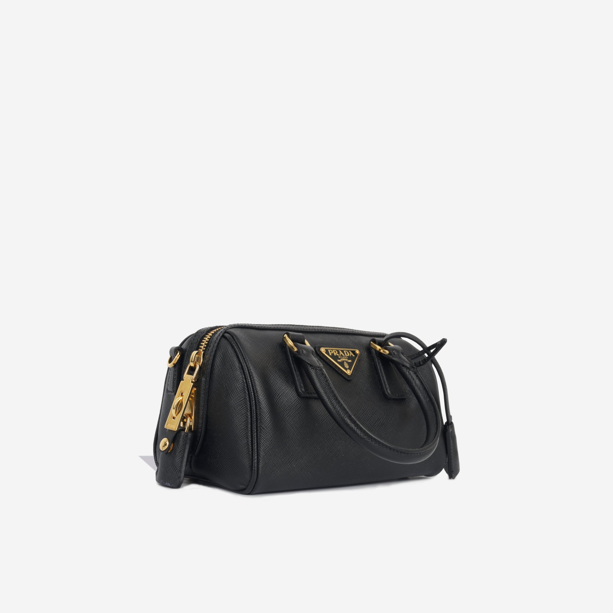 Prada Saffiano Leather Bag Mini Black in Saffiano Leather with Gold-tone -  US