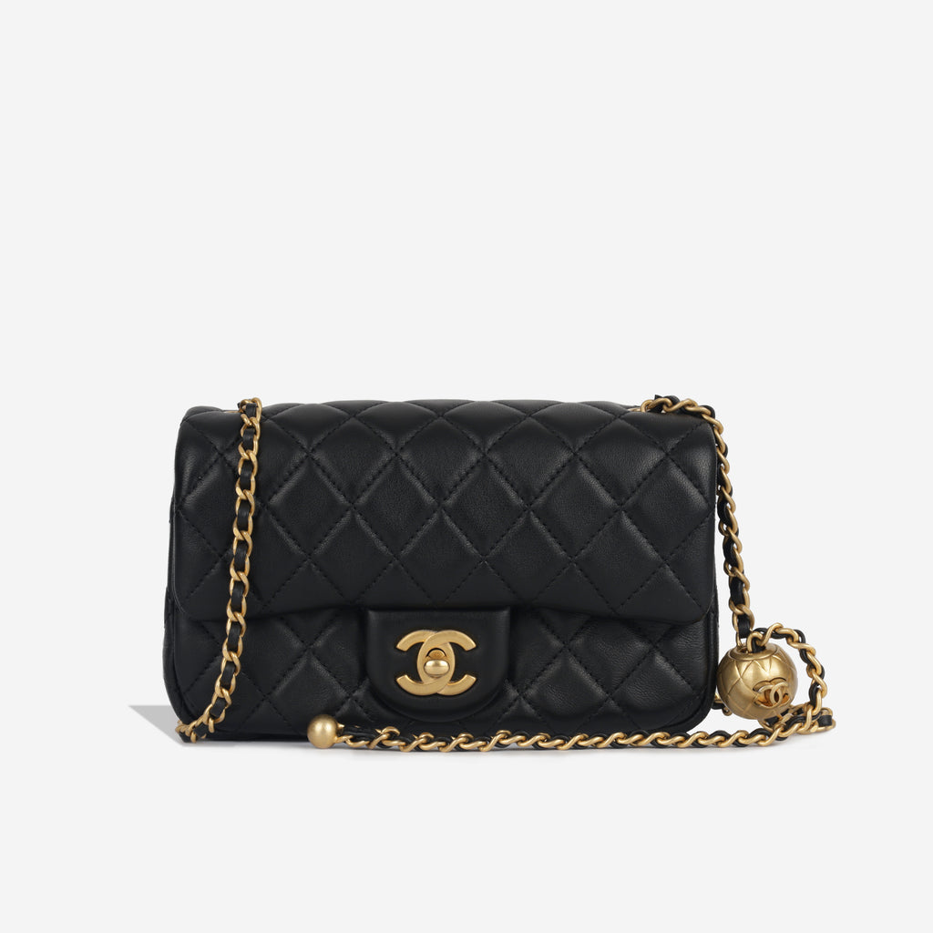 Chanel - Classic Pearl Crush Mini Flap - Black Lambskin - GHW | Bagista