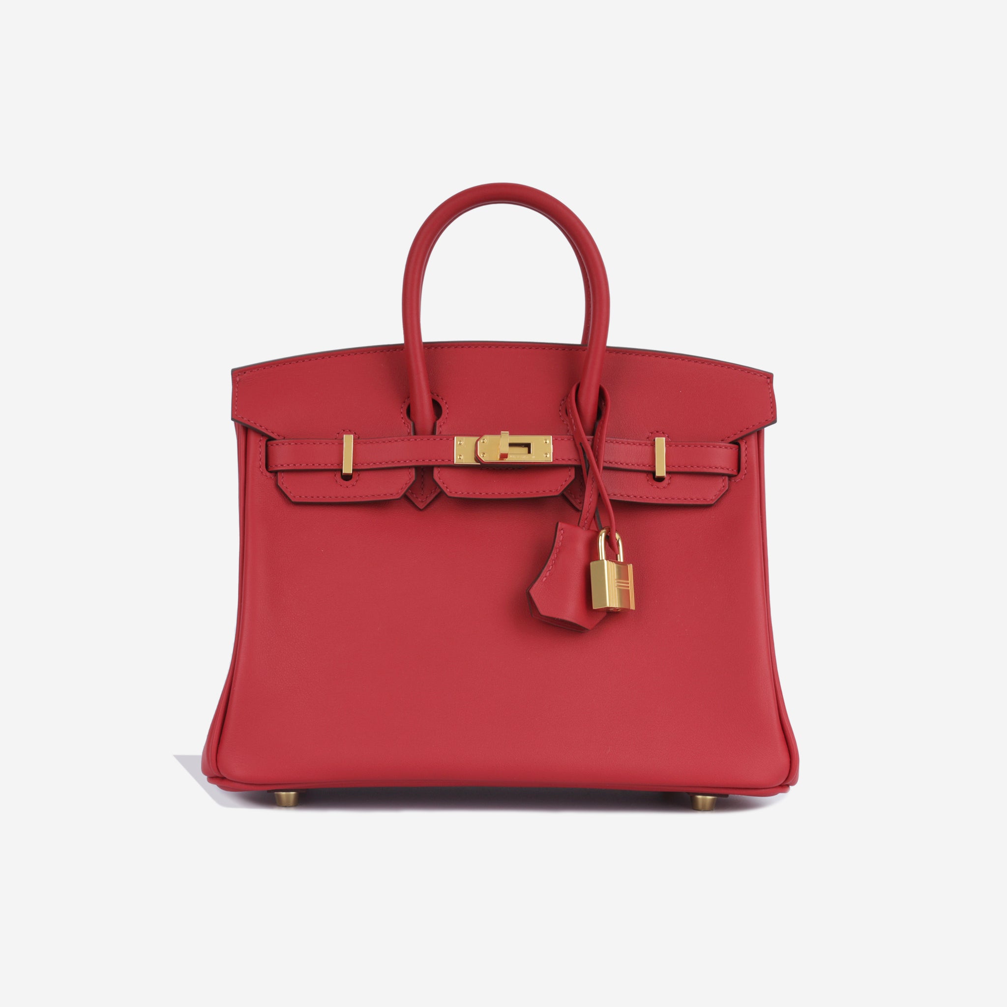 Hermes Birkin bag 25 Rouge piment Swift leather Gold hardware
