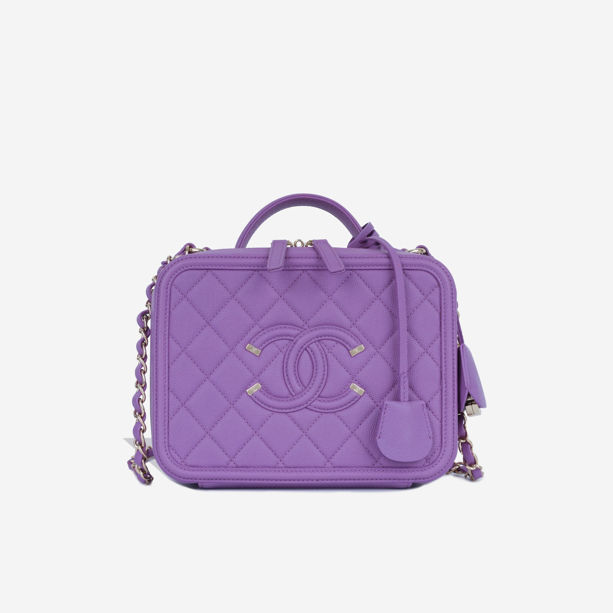 CHANEL Filigree Backpack Caviar Purple