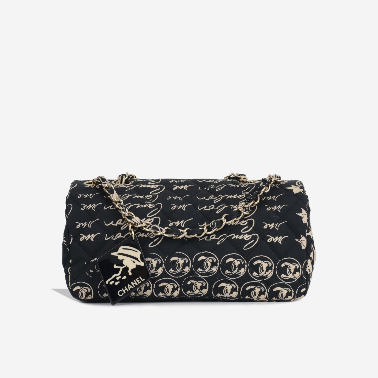 Vintage Coco Print Fabric Flap