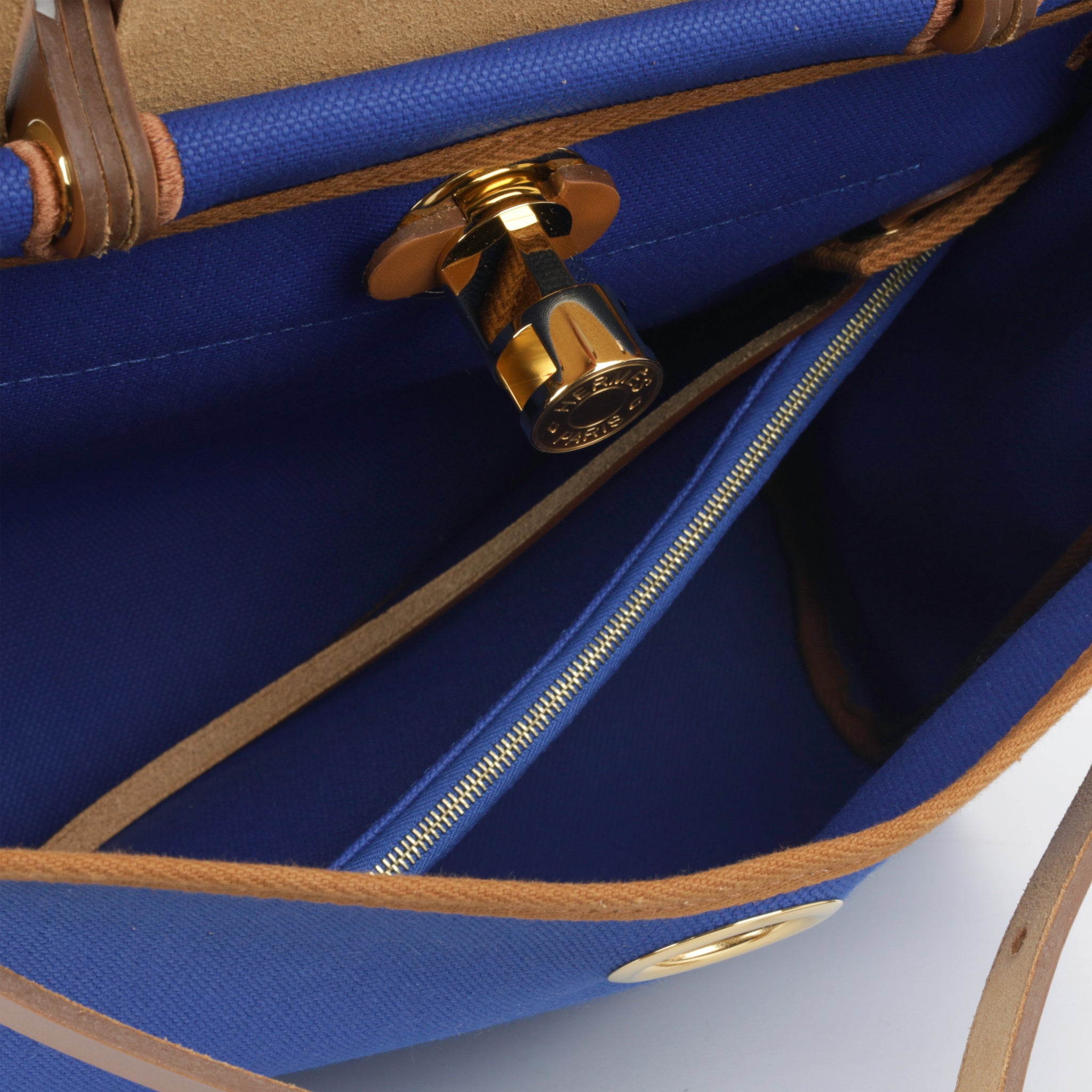 Hermes Herbag Zip Cabine Bag (Noir/Bleu Indigo) in 2023