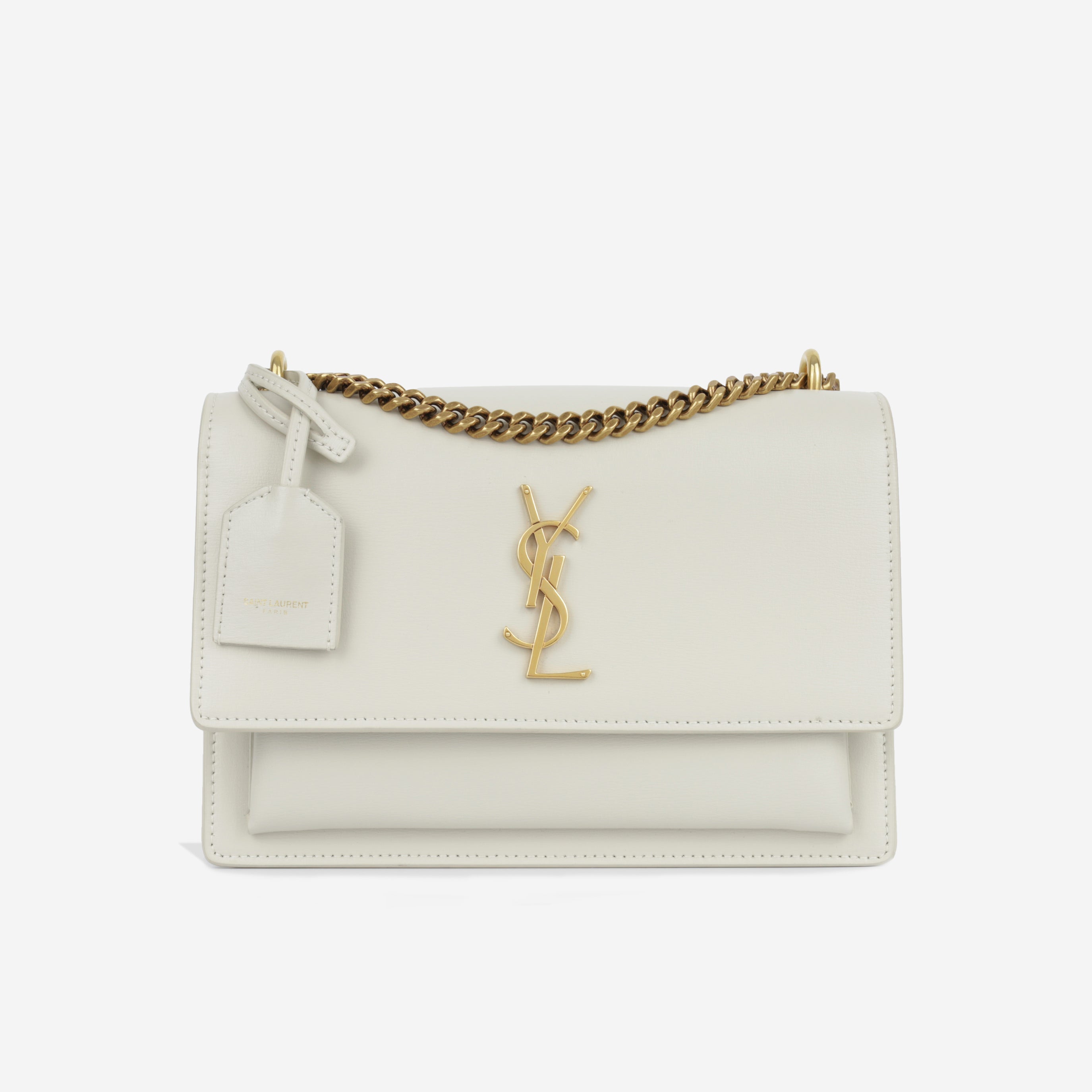 Saint Laurent - Sunset Medium - Blanc Vintage Calfskin- GHW – Bagista