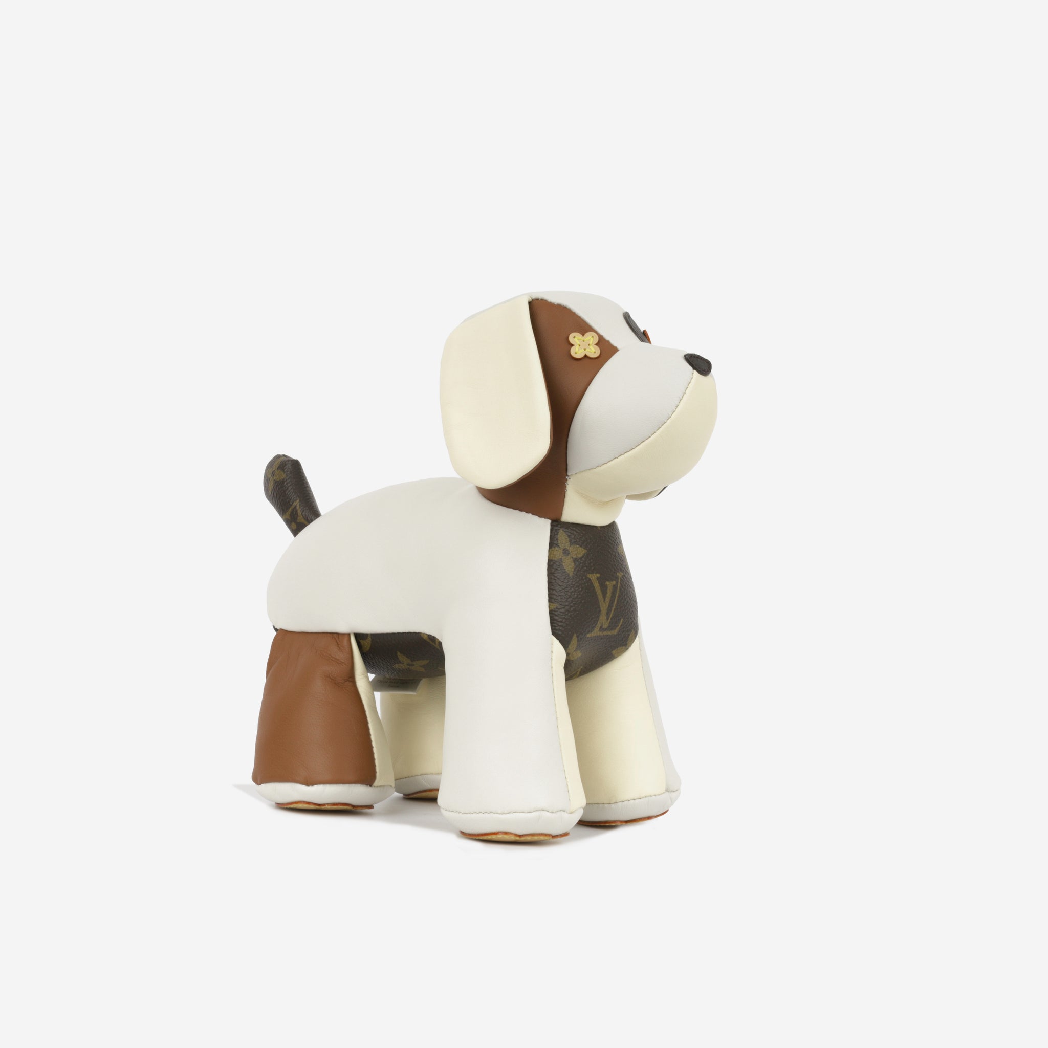 Authentic Louis Vuitton Doudou Oscar Leather Stuffed Dog