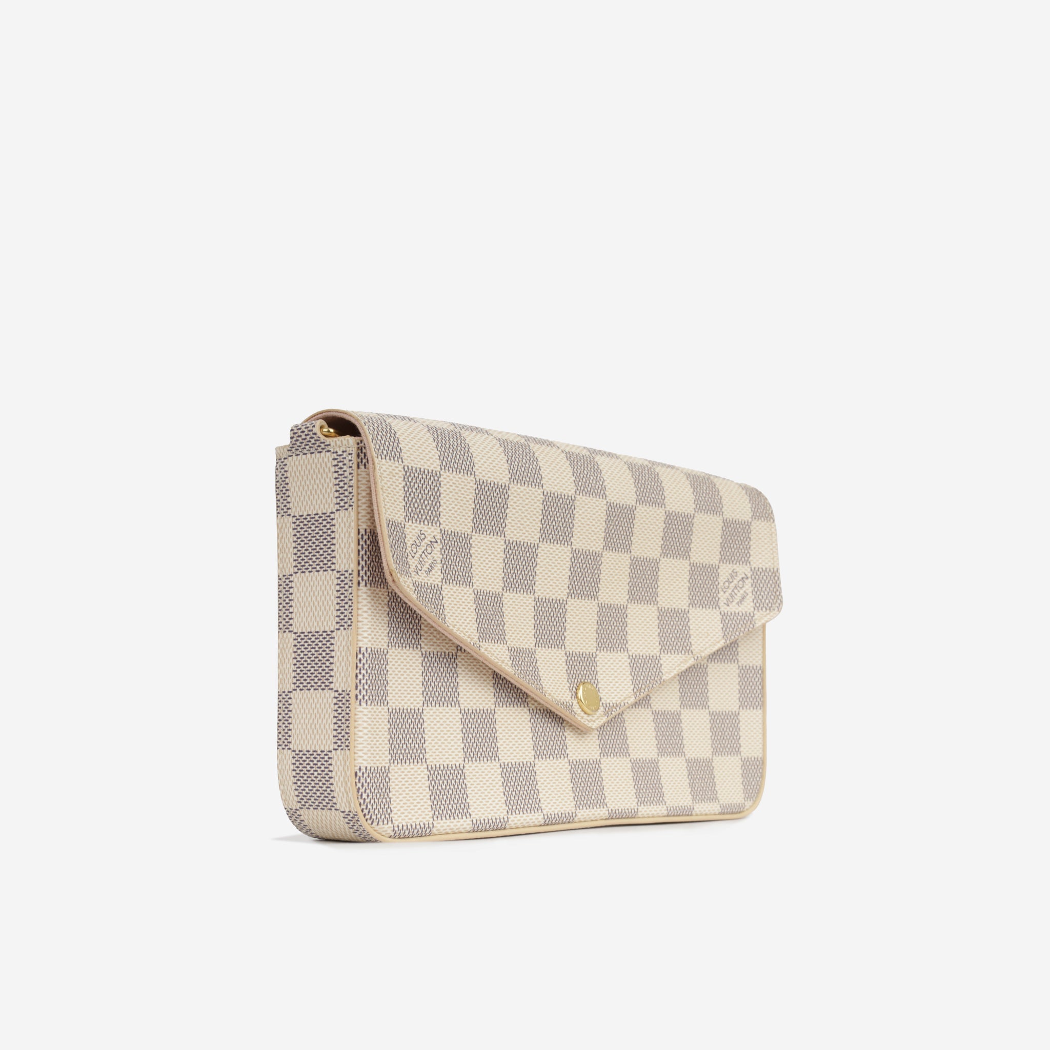 Louis Vuitton Pochette Felicie White Damier Azur Canvas Cross Body Bag