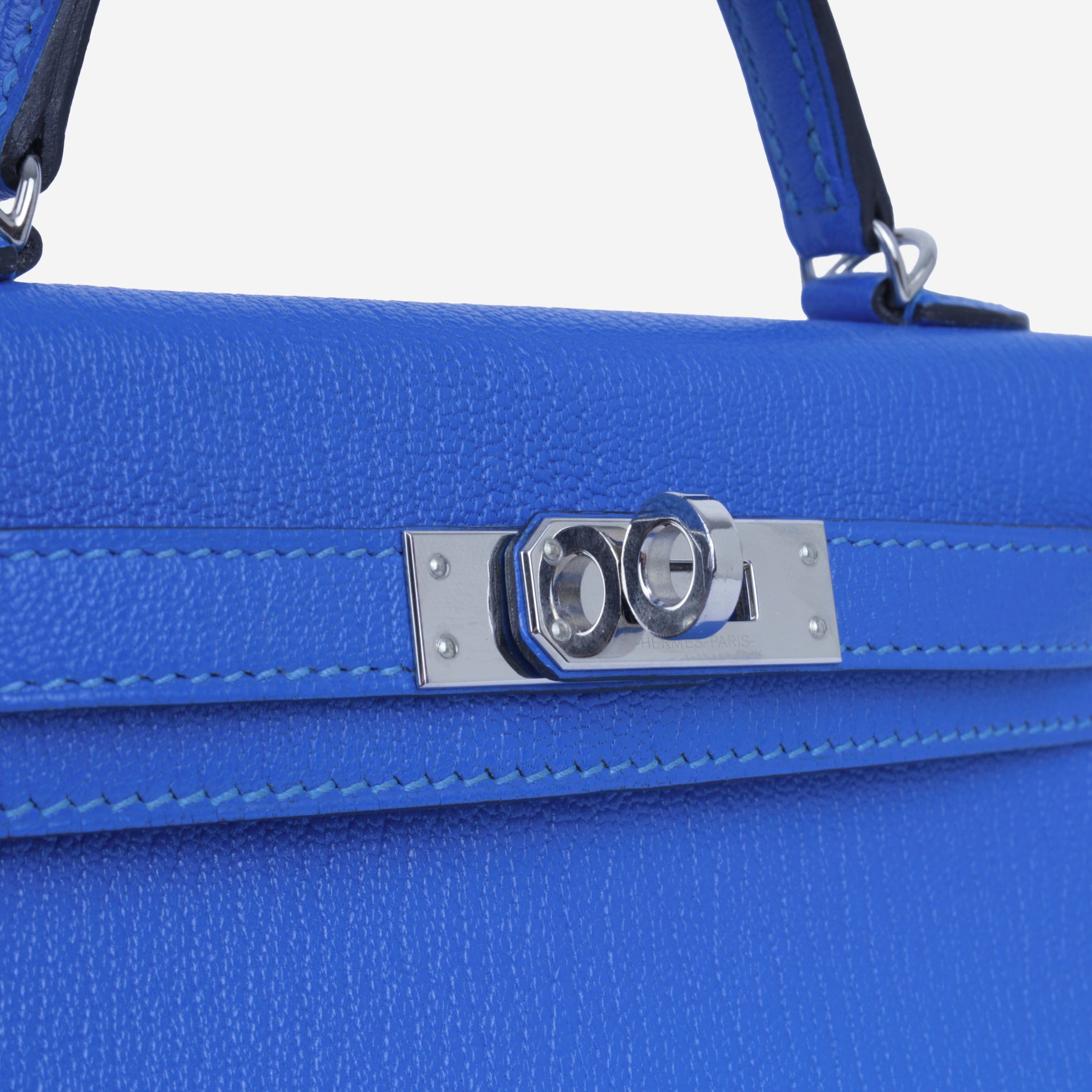 Hermès - Mini Kelly 20 - Bleu Hydra Chevre - PHW - 2017 | Bagista