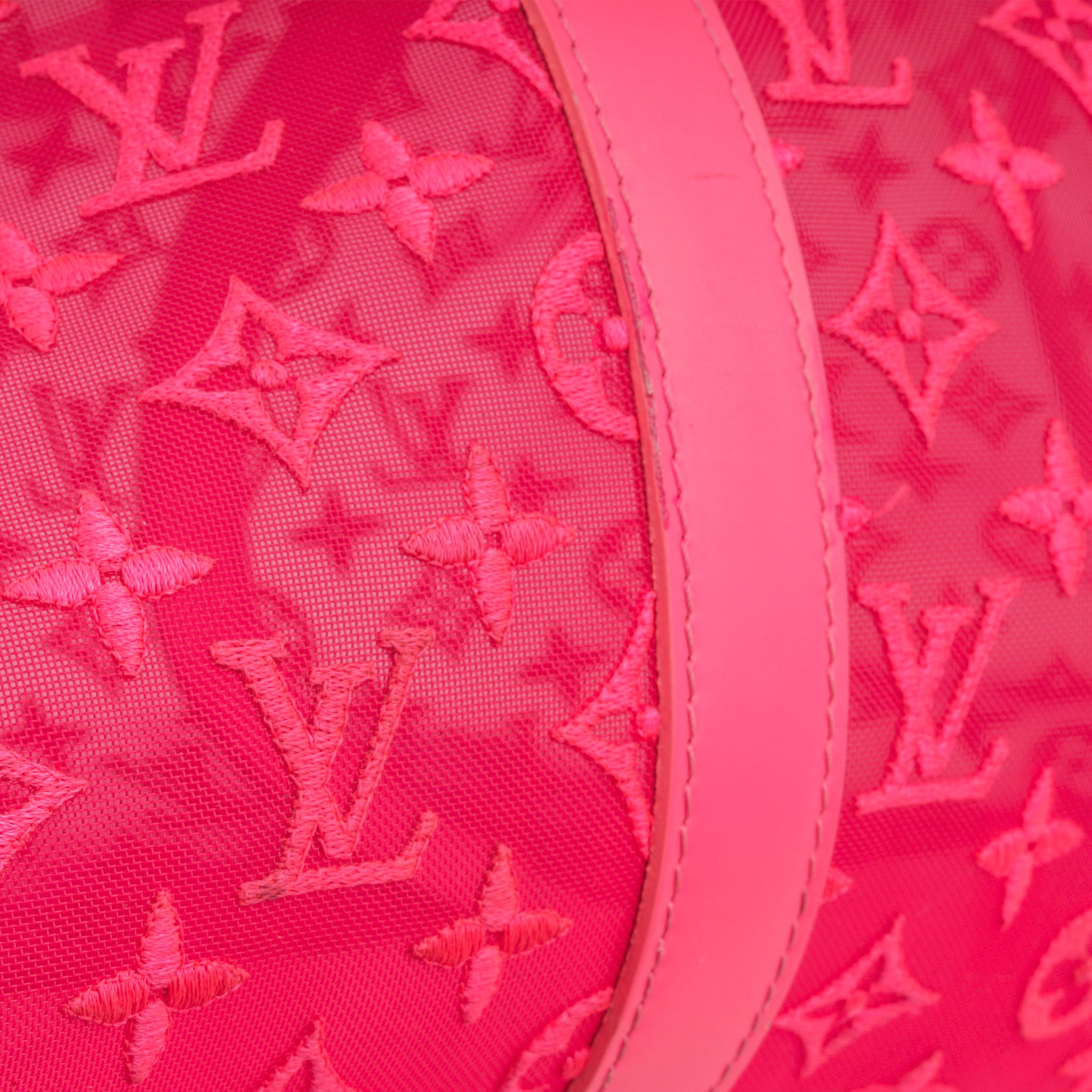 Louis Vuitton Keepall Bandouliere Monogram Mesh 50 Pink