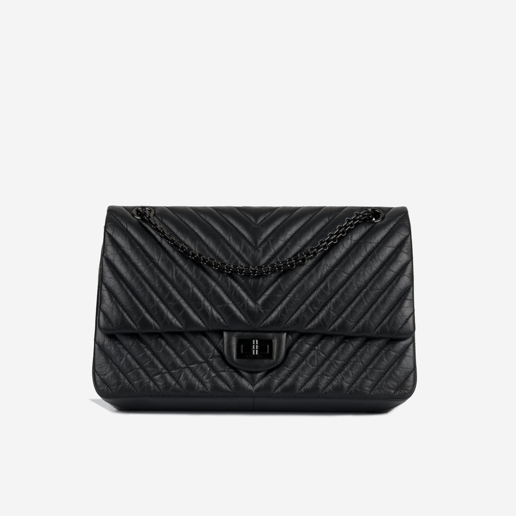 Chanel - So Black Reissue 2.55 Handbag 226 - Black Aged Calfskin - 2017 ...