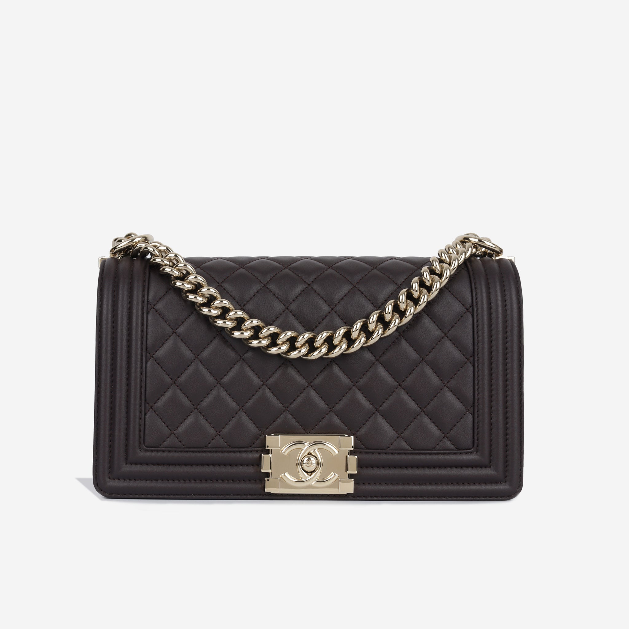 Chanel Boy Black Small Caviar Leather Brushed Gold Tone Bag