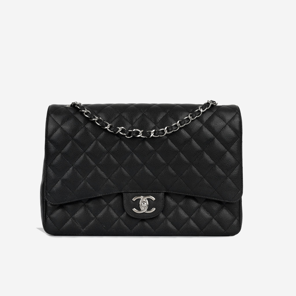 Chanel - Classic Flap Bag - Maxi - Black Caviar SHW - 2014 | Bagista