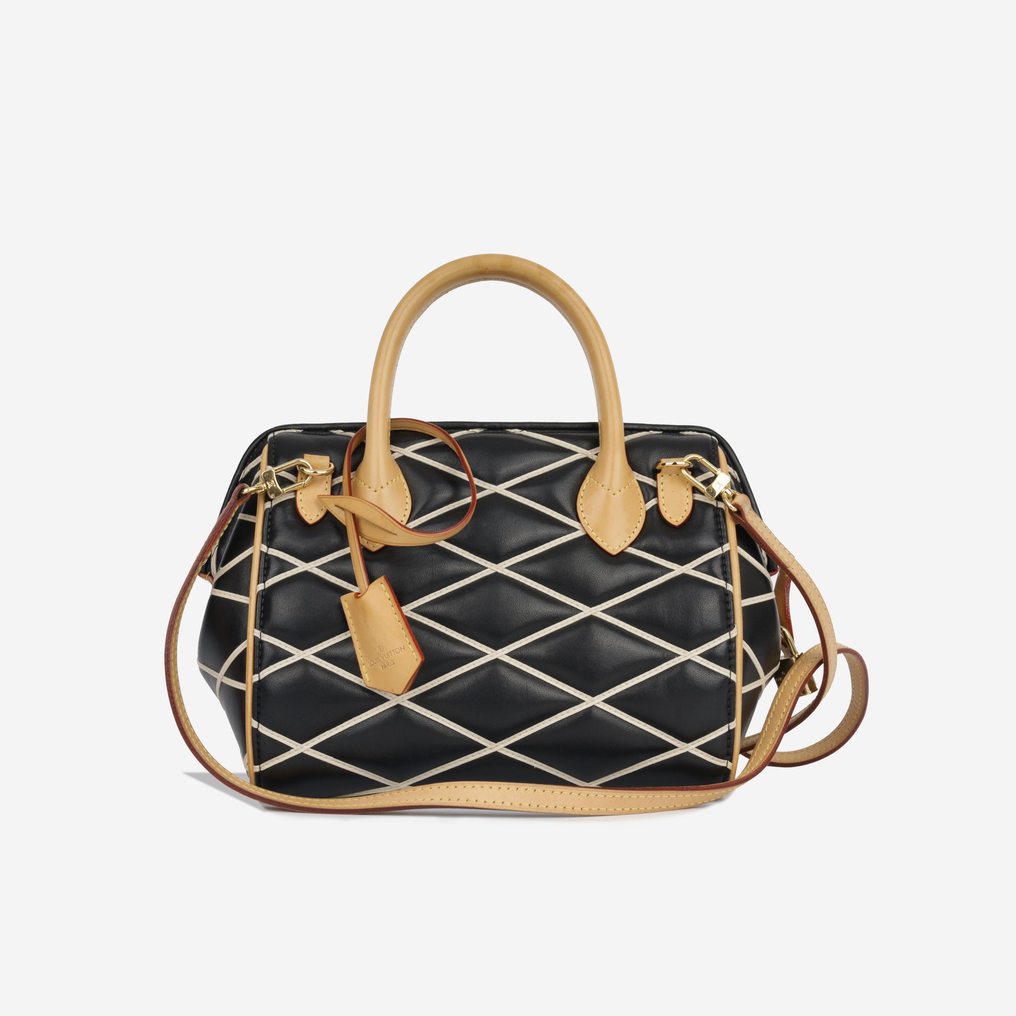Louis Vuitton Beige/Black Leather Malletage Pochette Flap Bag Louis Vuitton