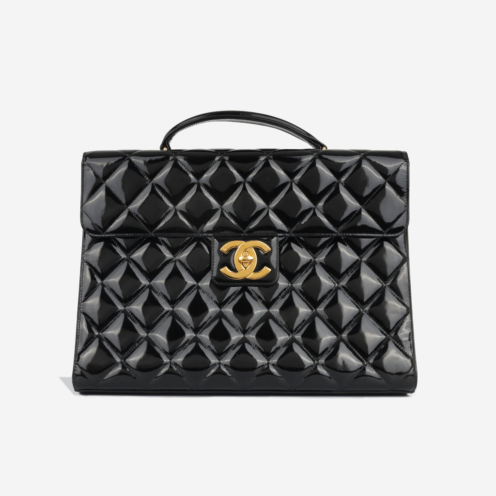 Chanel - Vintage Portfolio Briefcase - Black Patent GHW - Pre Loved ...