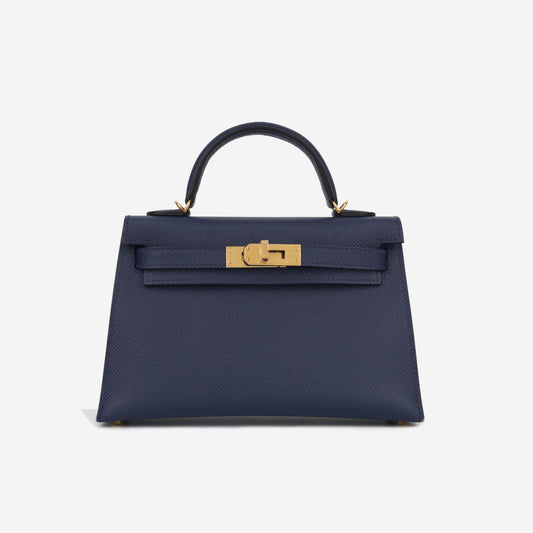 Mini Kelly - Blue Navy Epsom