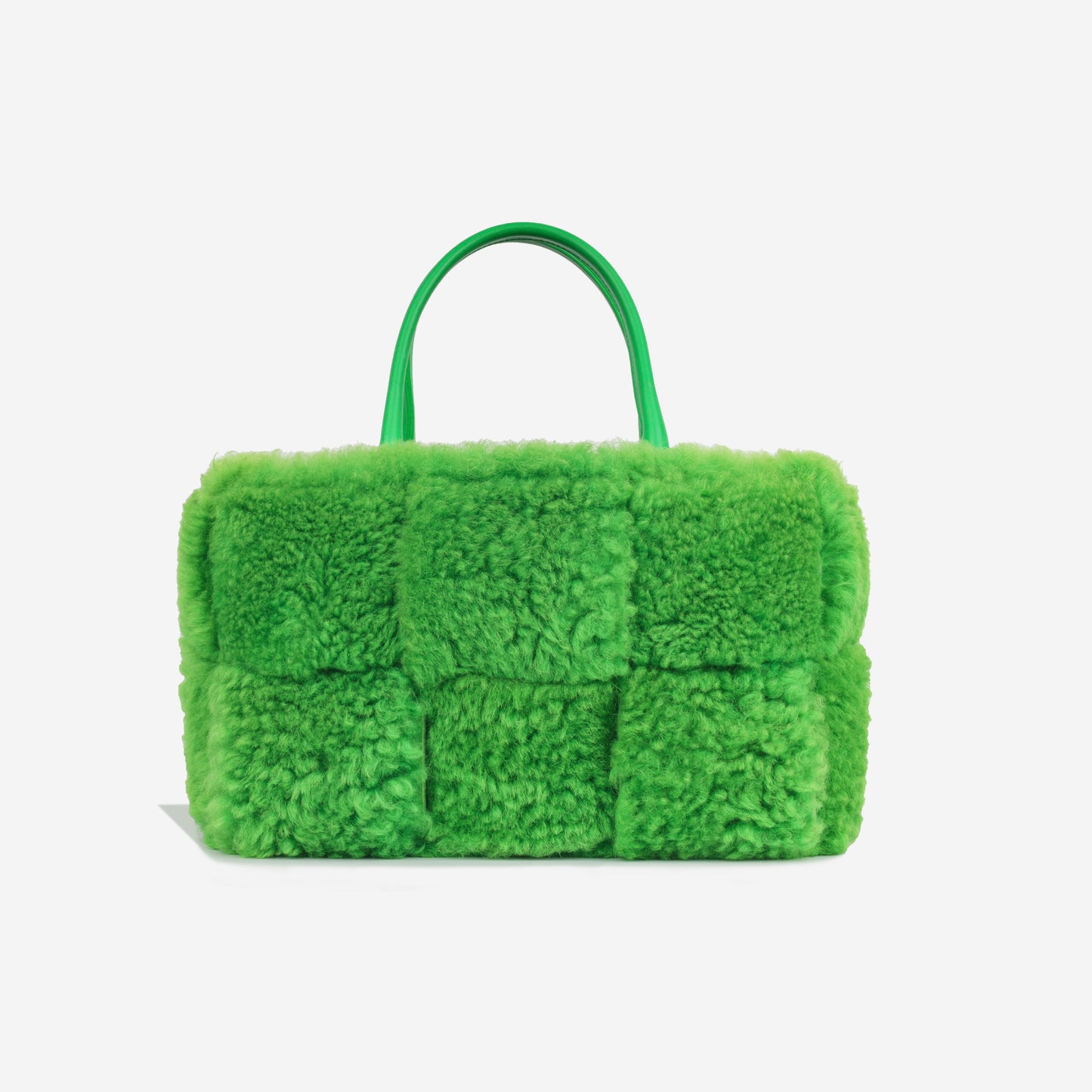 Small Arco Tote - Green Shearling