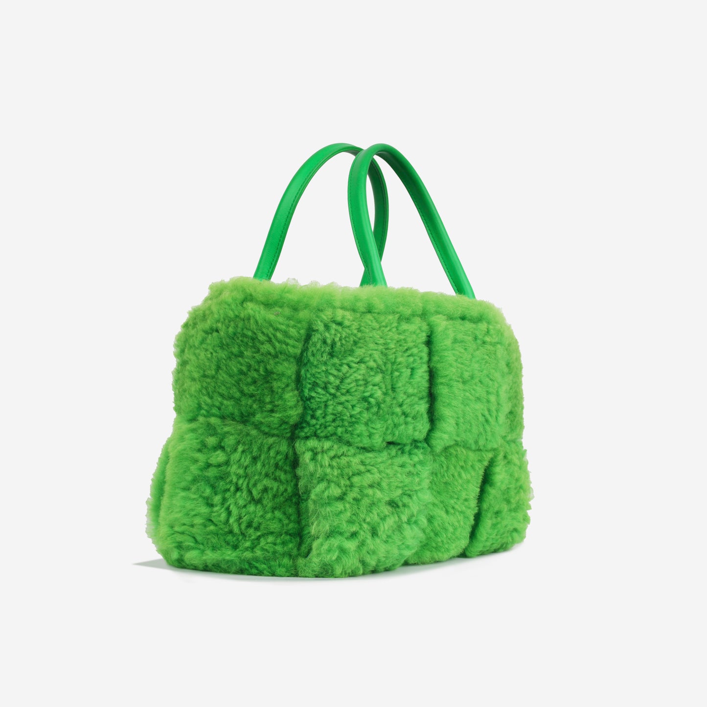 Small Arco Tote - Green Shearling