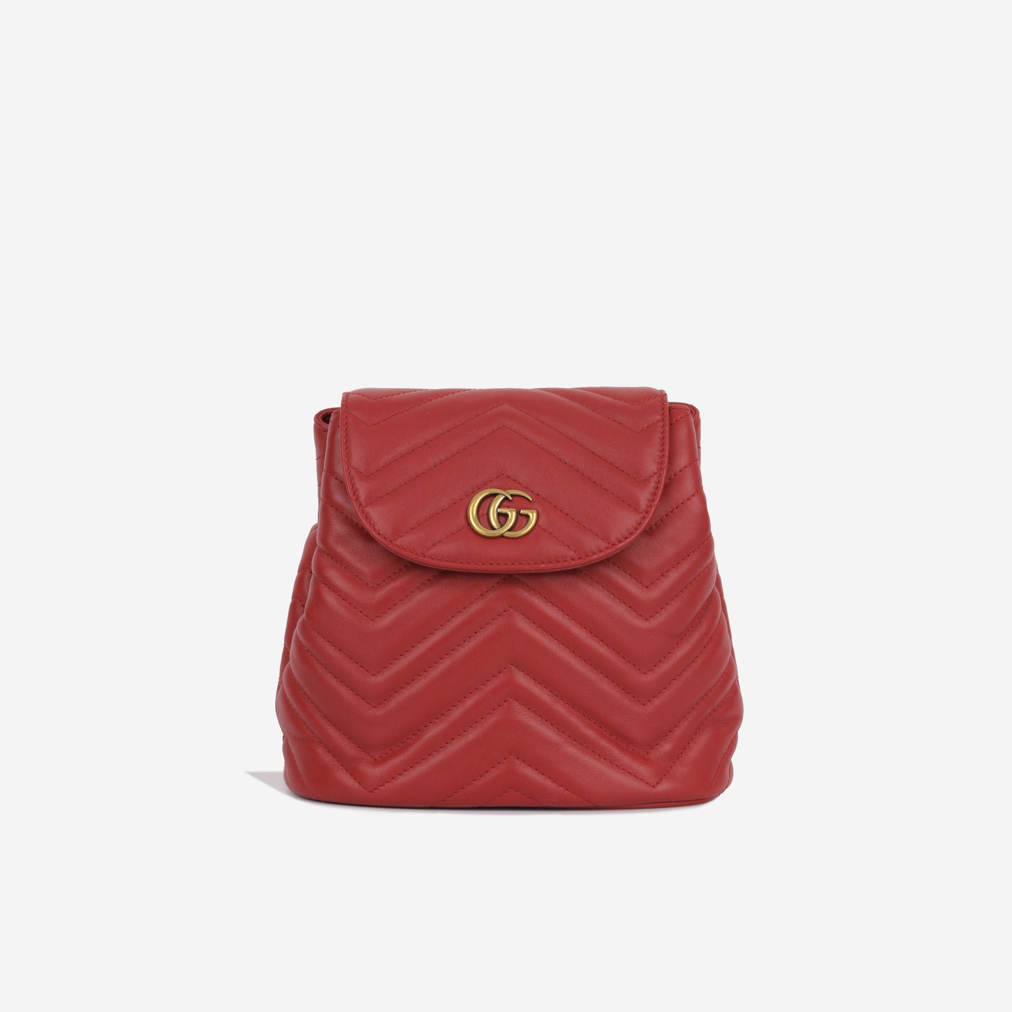 Gucci Marmont Backpack Red Calfskin Matelassé Leather AGHW