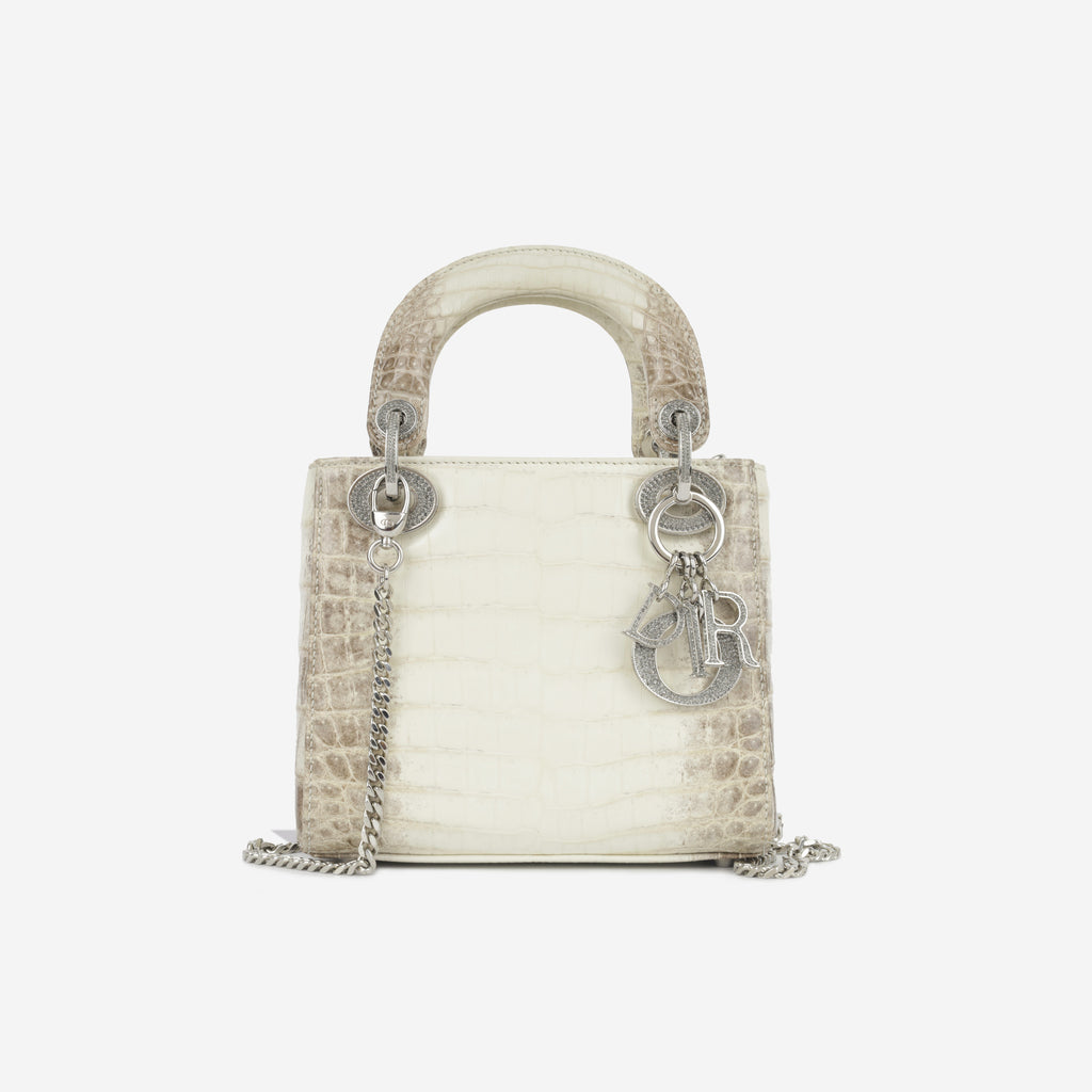 Mini lady dior outlet bag white