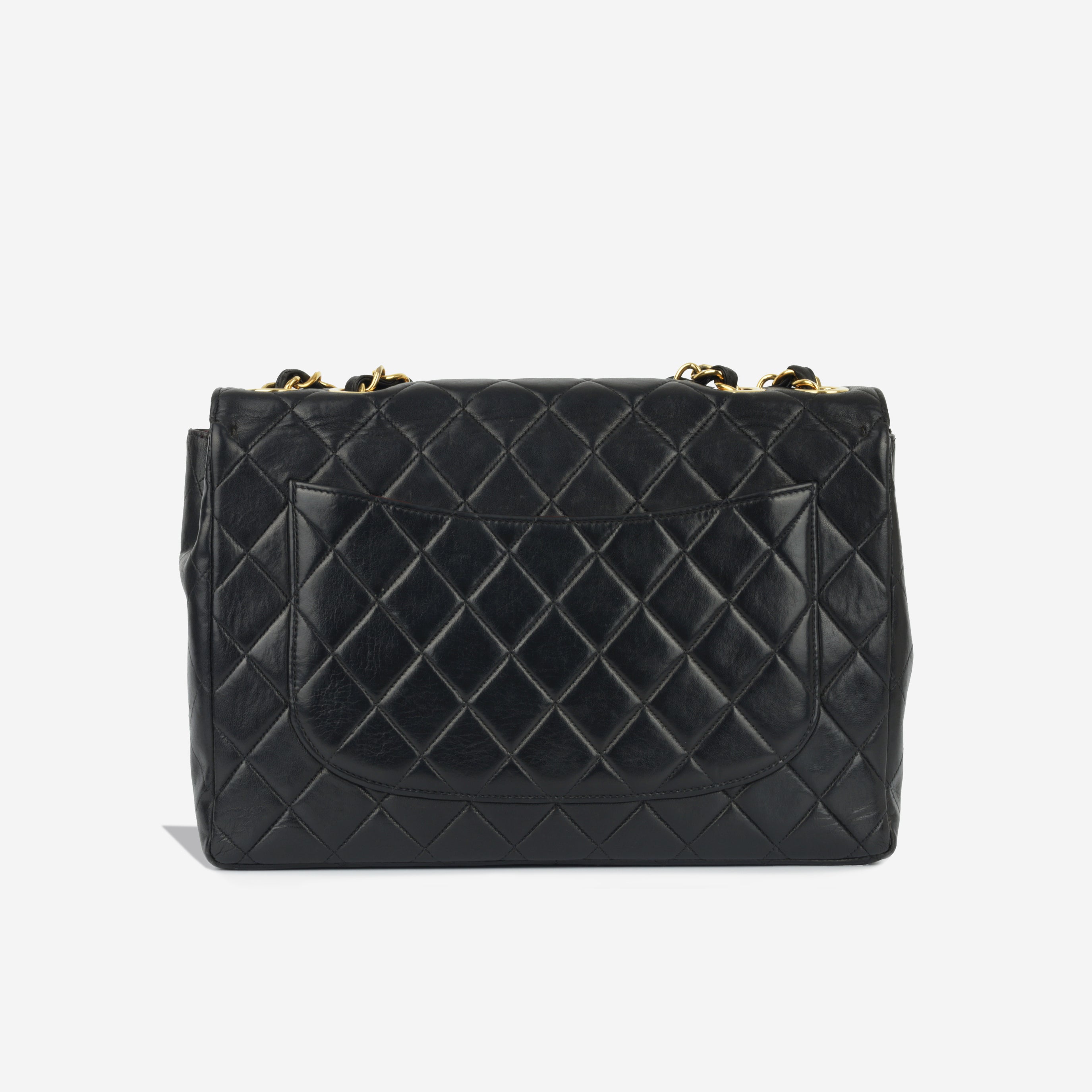 Chanel Vintage XL Jumbo Classic Flap - Black Lambskin GHW 1996