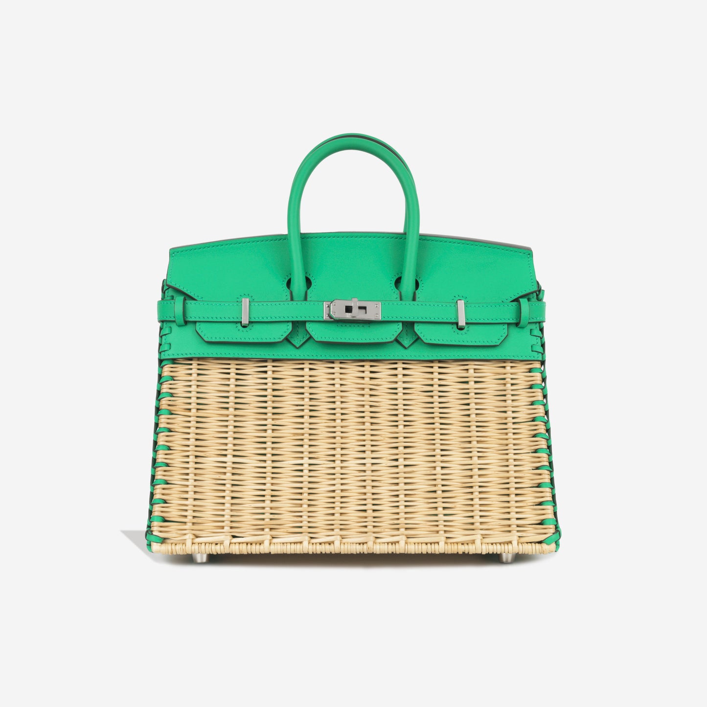 Picnic Birkin 25 Osier Wicker & Menthe Swift