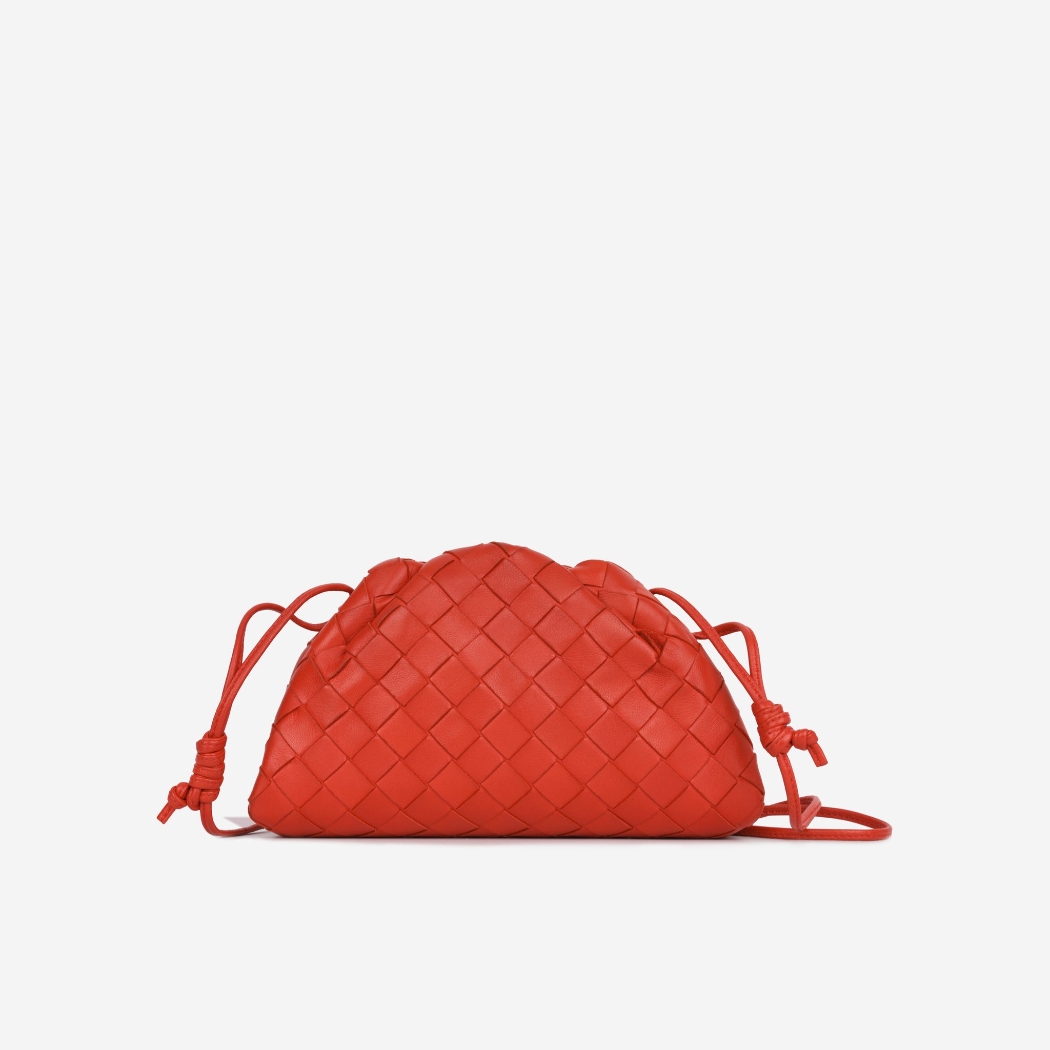 Bottega Veneta - Mini Pouch - Red Intrecciato Leather - SHW