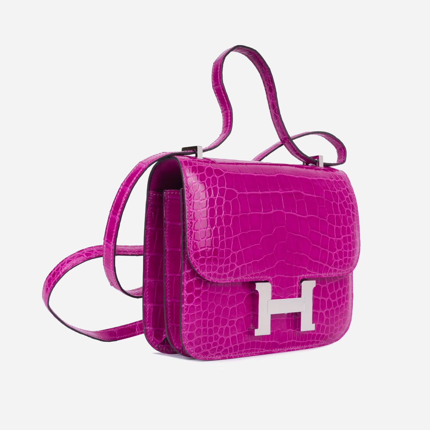 Constance 18 - Rose Pourpre Shiny Alligator