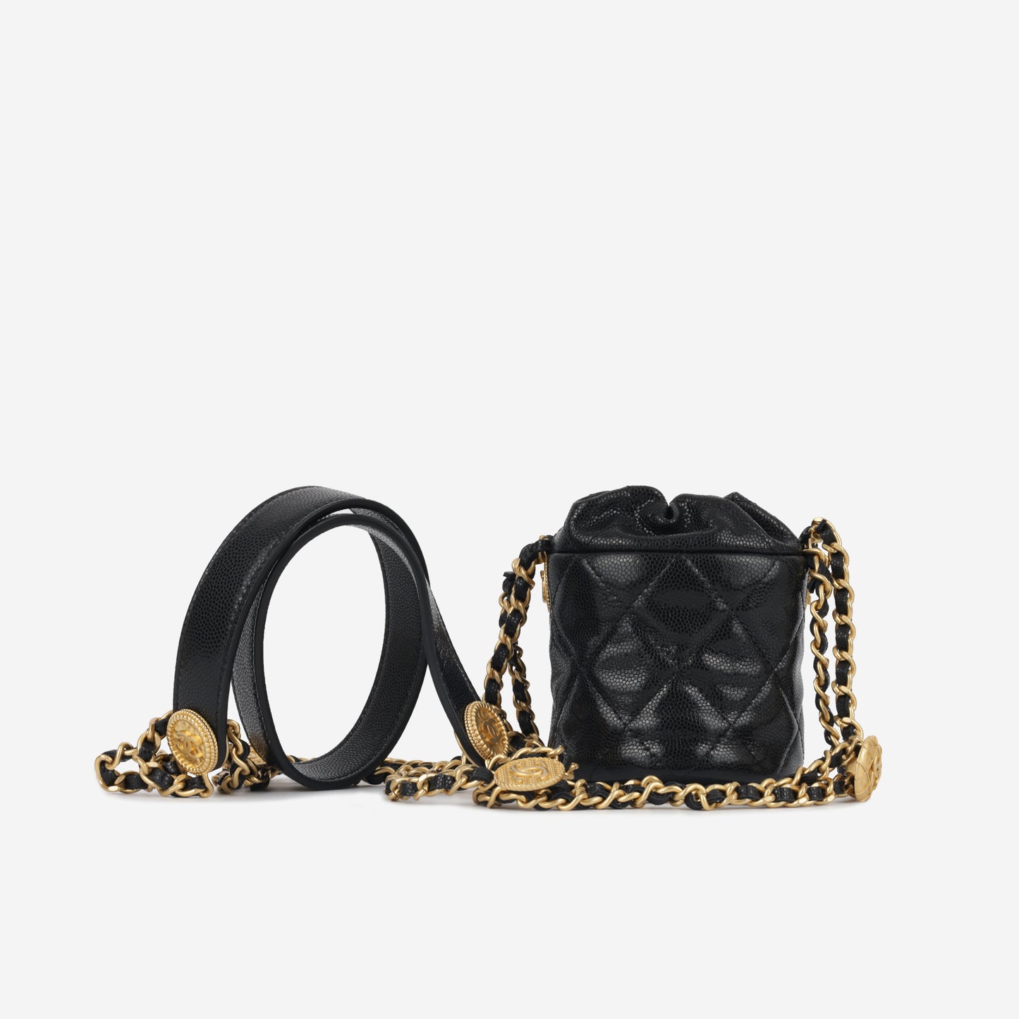 Micro Bucket Bag on Chain