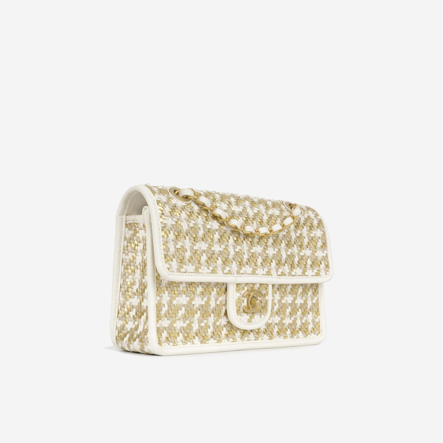 Cruise Woven Flap - Metallic Gold/White