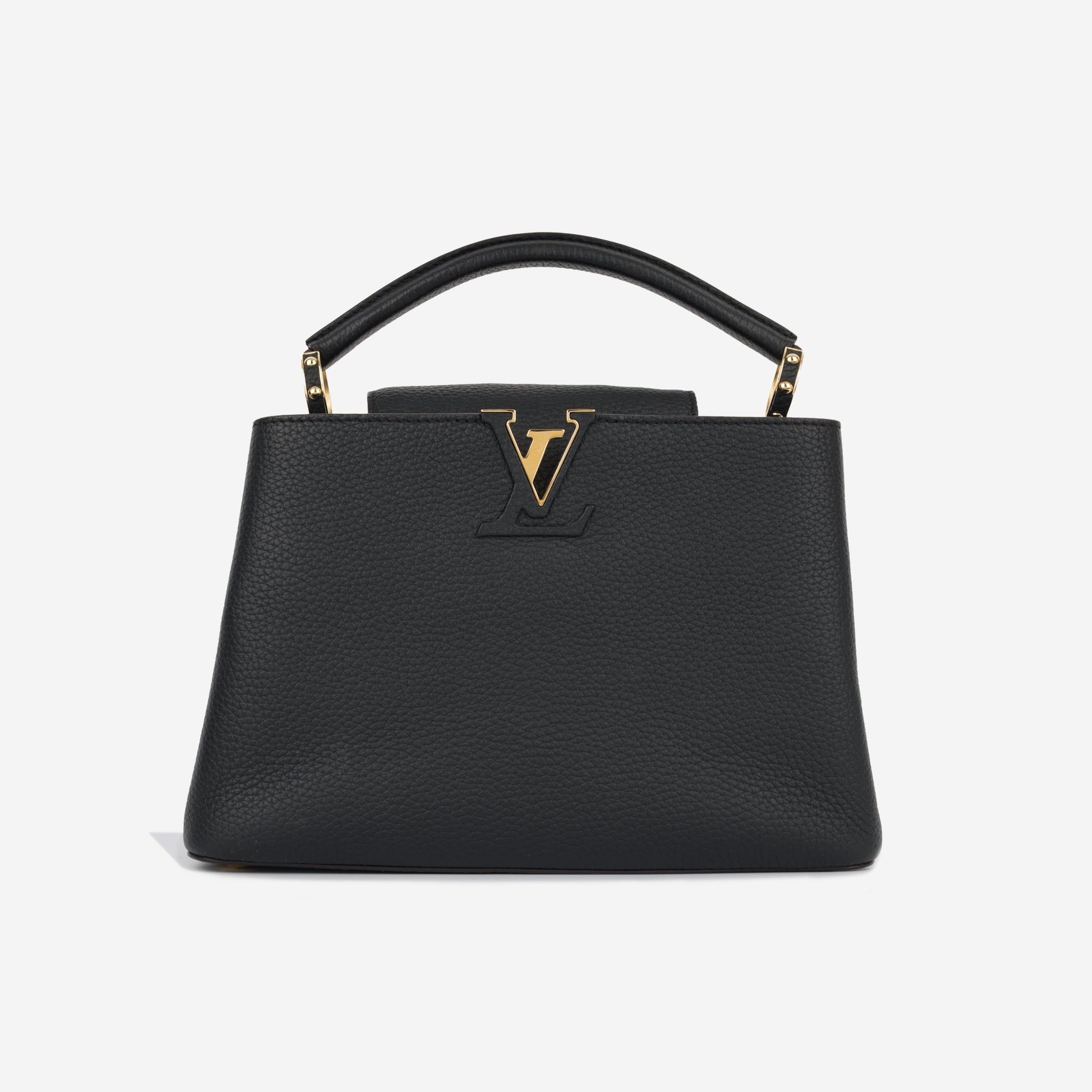 Louis+Vuitton+Capucines+Shoulder+Bag+Small+Black+Leather for sale