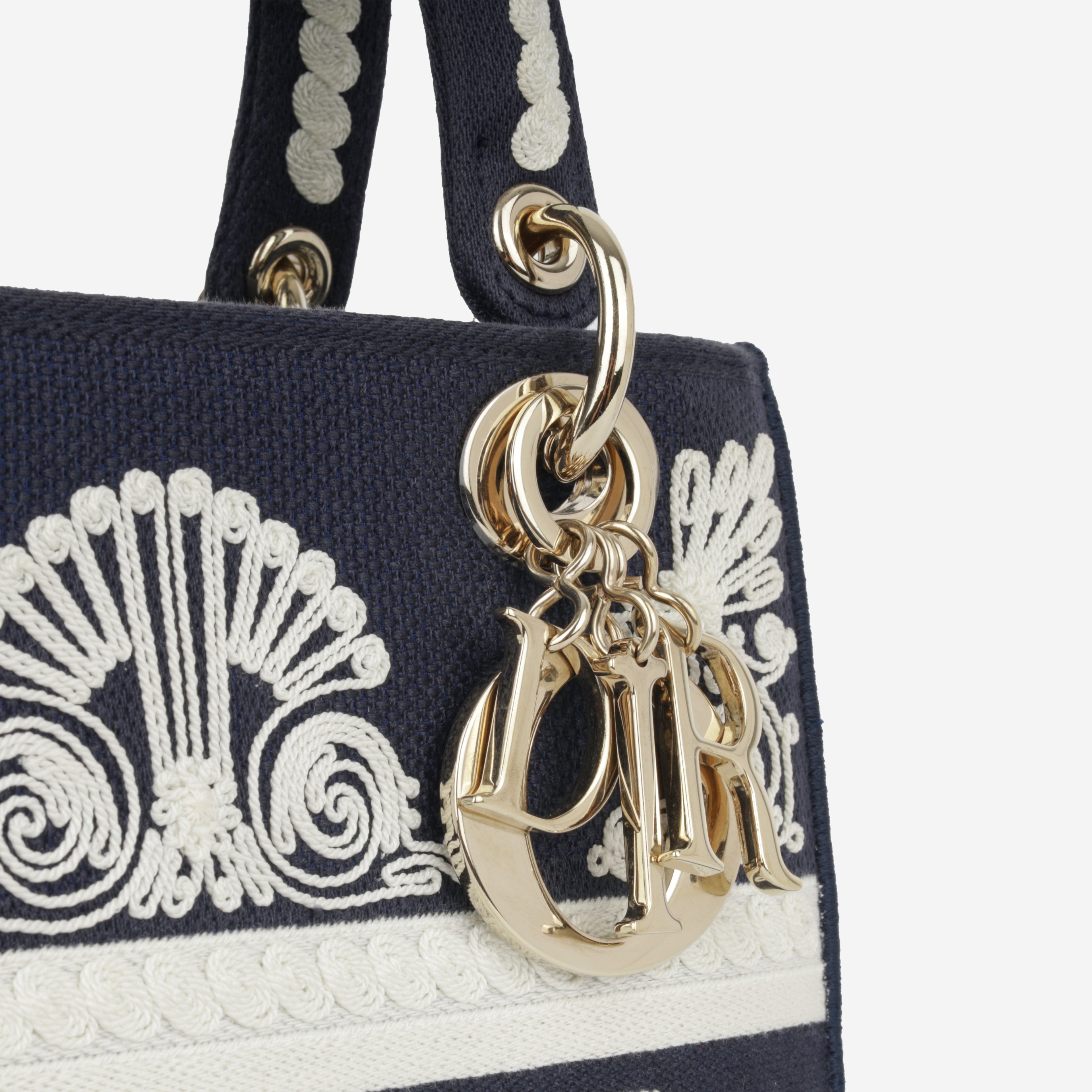 Dior - Lady D-Lite - Medium - Navy Toille - CGHW - Pre Loved – Bagista