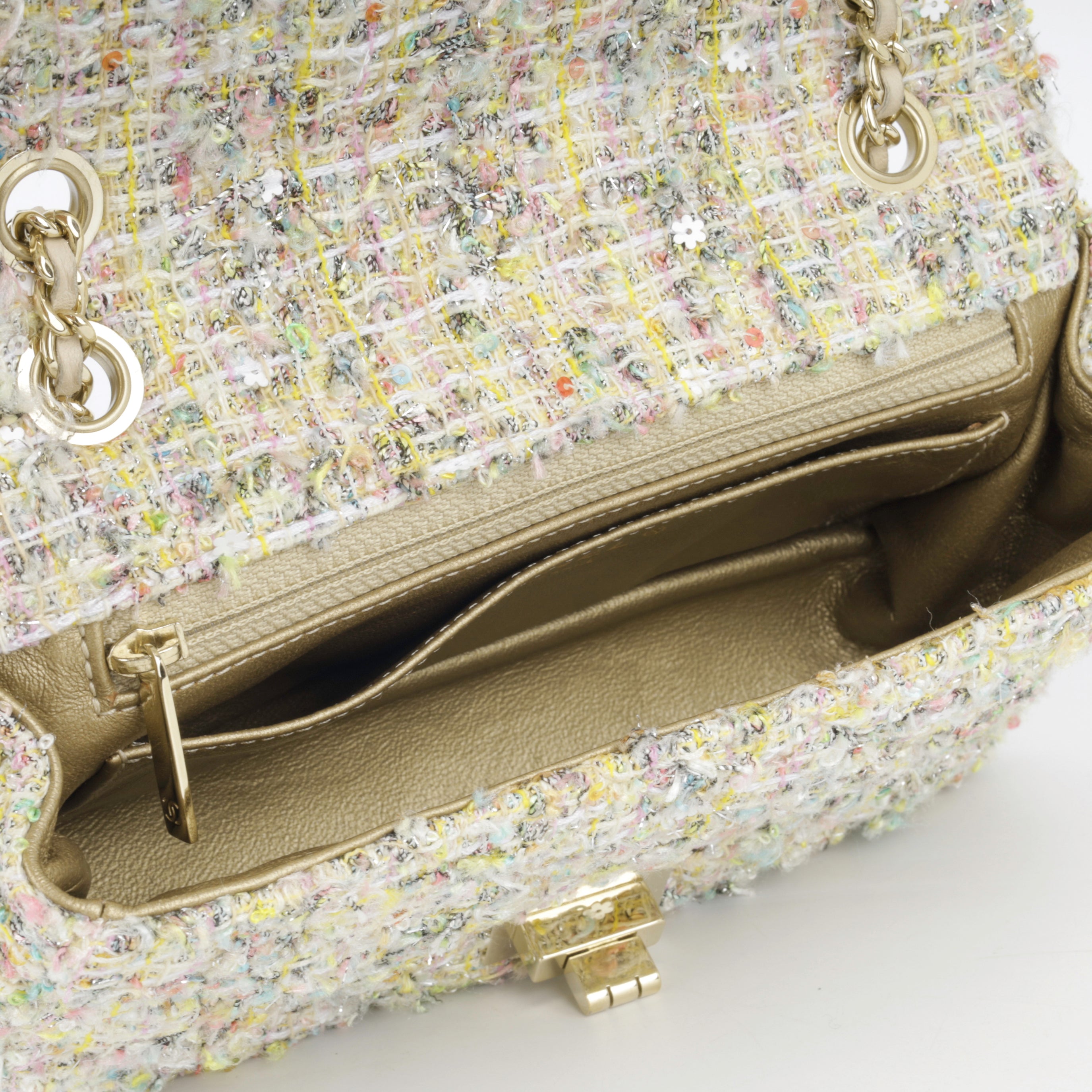 Chanel Mini Reissue 2.55 Handbag - Tweed Garden Party CGHW – Bagista