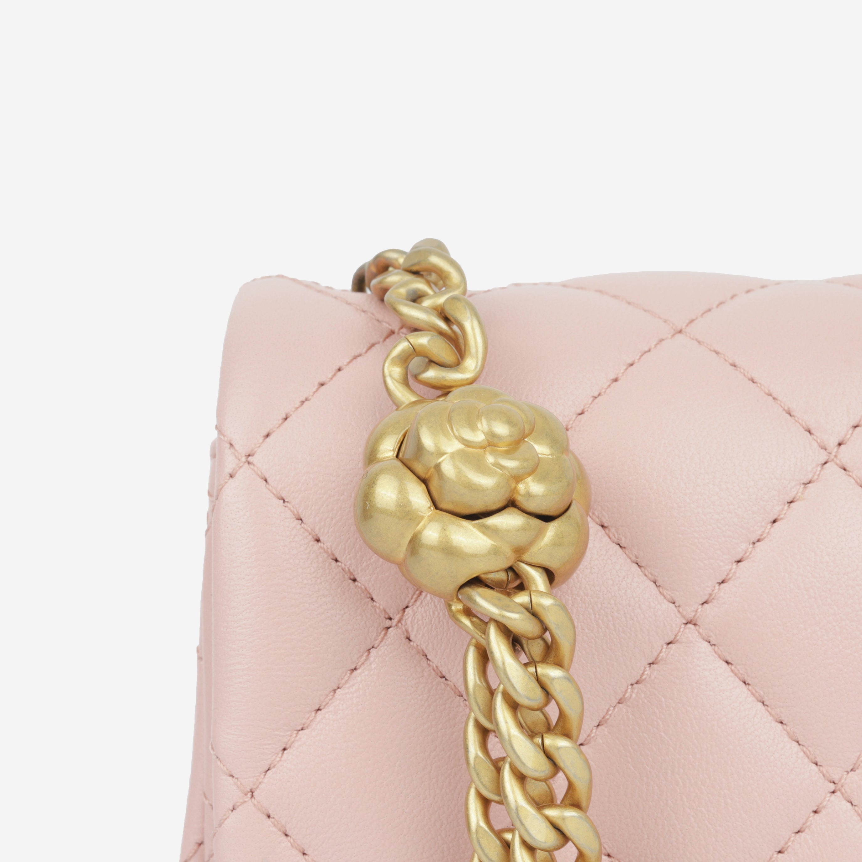 Chanel Camellia Crush Mini Flap - Rose Clair Lambskin GWH – Bagista