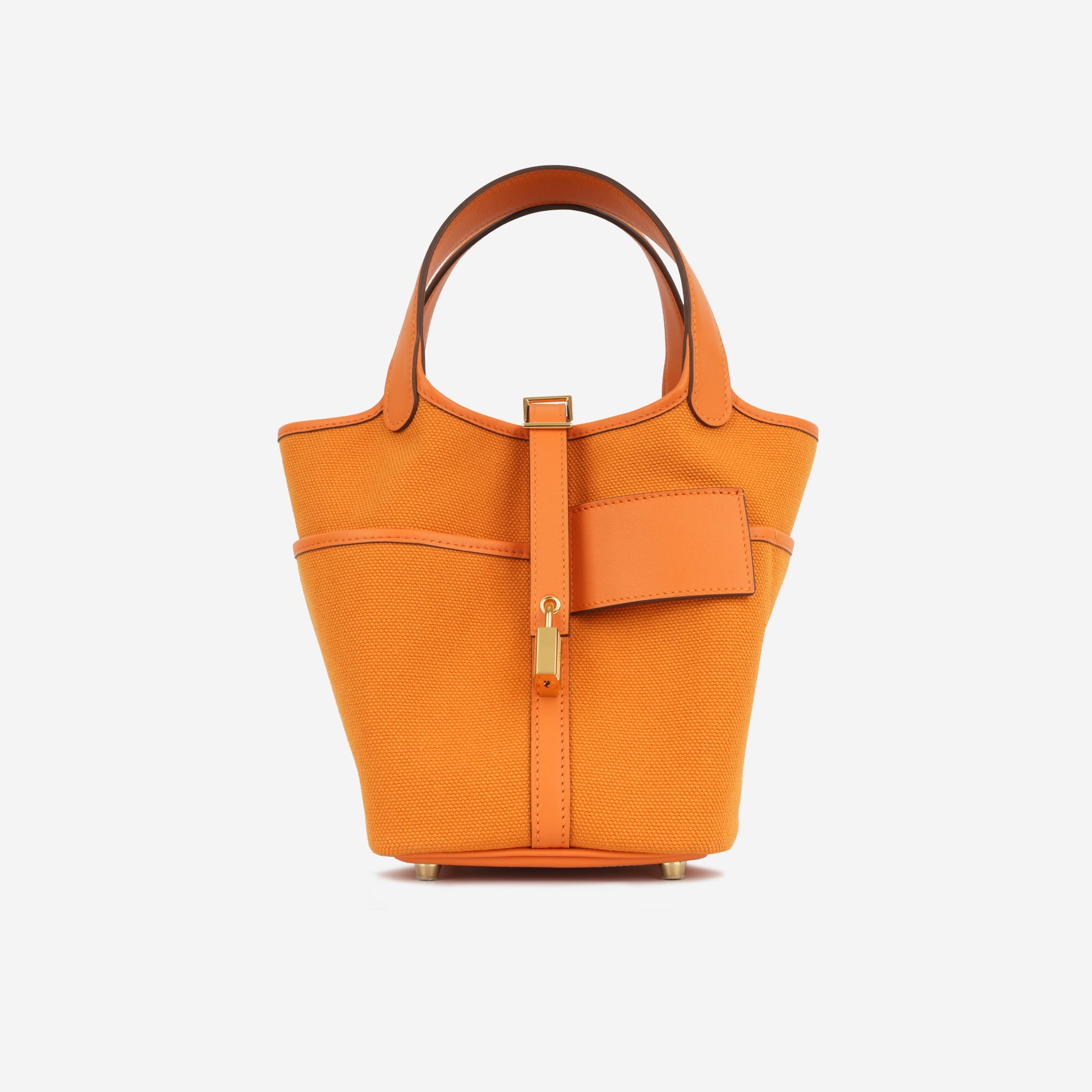 Hermès Picotin 18 Cargo Orange Minium Canvas GHW Brand New
