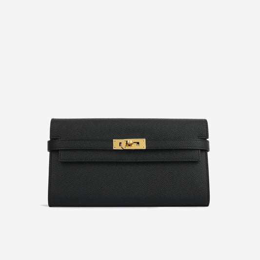 Kelly Classic Wallet - Noir Epsom