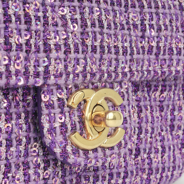 Small Top Handle - Purple Sequin Tweed