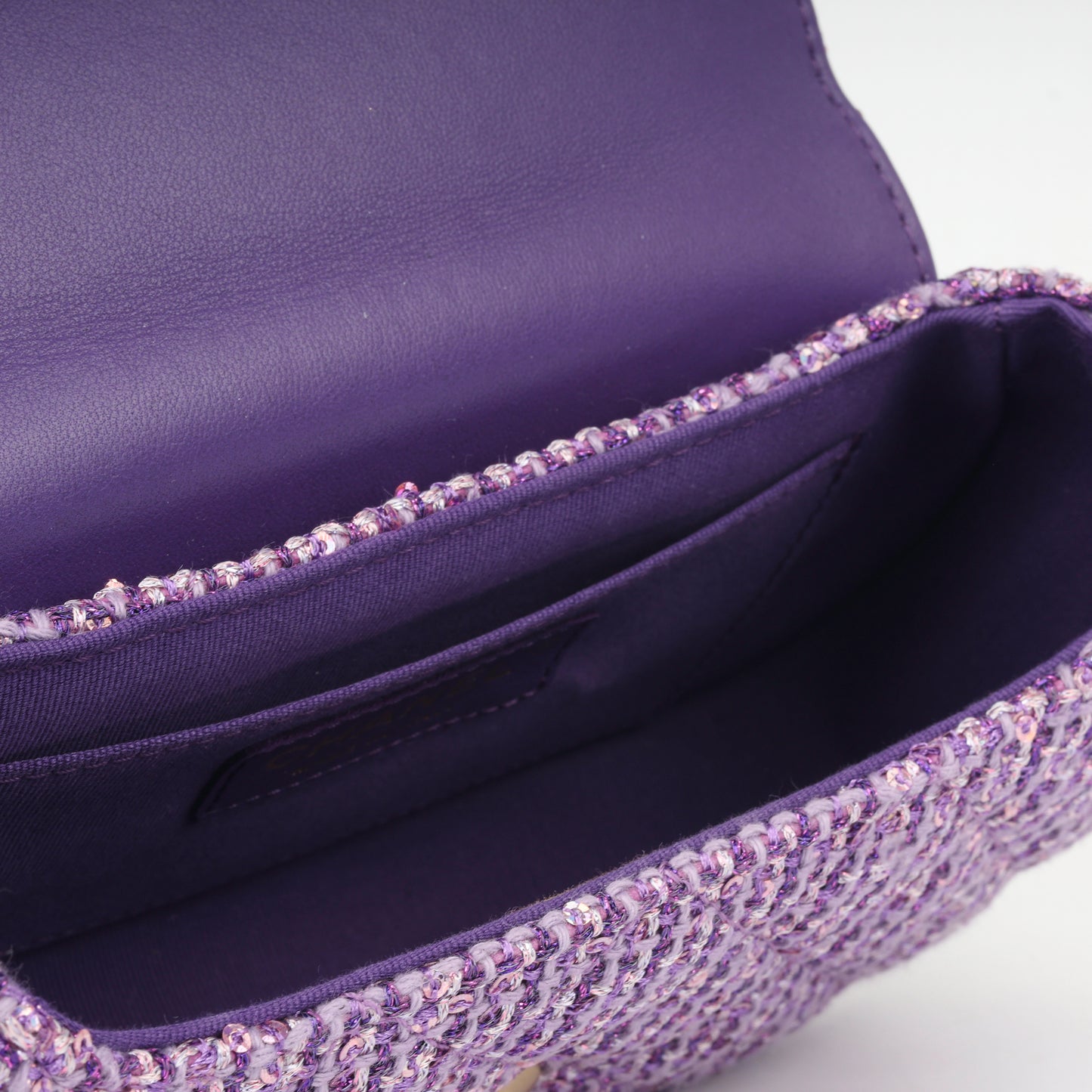 Small Top Handle - Purple Sequin Tweed