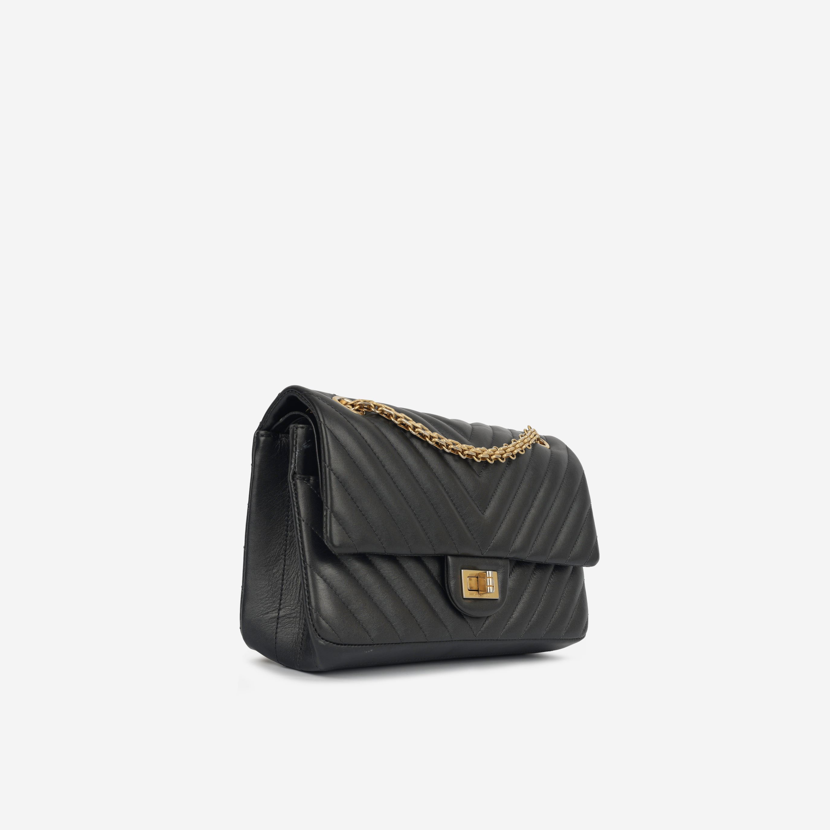 Chanel - 2.55 Reissue Flap Bag - 225 - Graphite Calfskin GHW