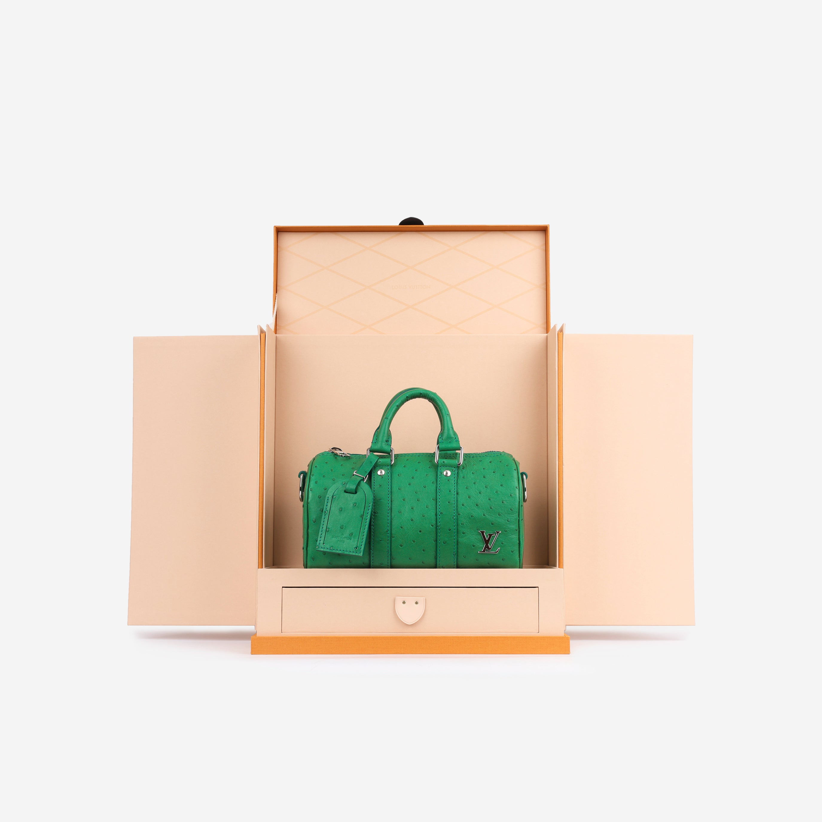 Louis Vuitton - Keepall 25 - Vert Ostrich SHW - Brand New – Bagista
