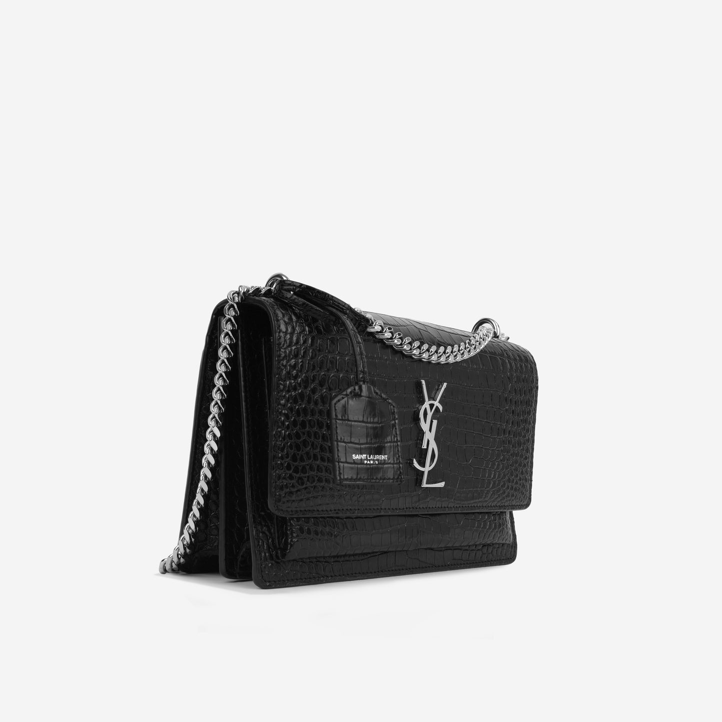 Medium Sunset - Black Croc Embossed