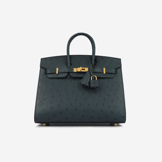 Birkin 25 - Vert Cypres Ostrich