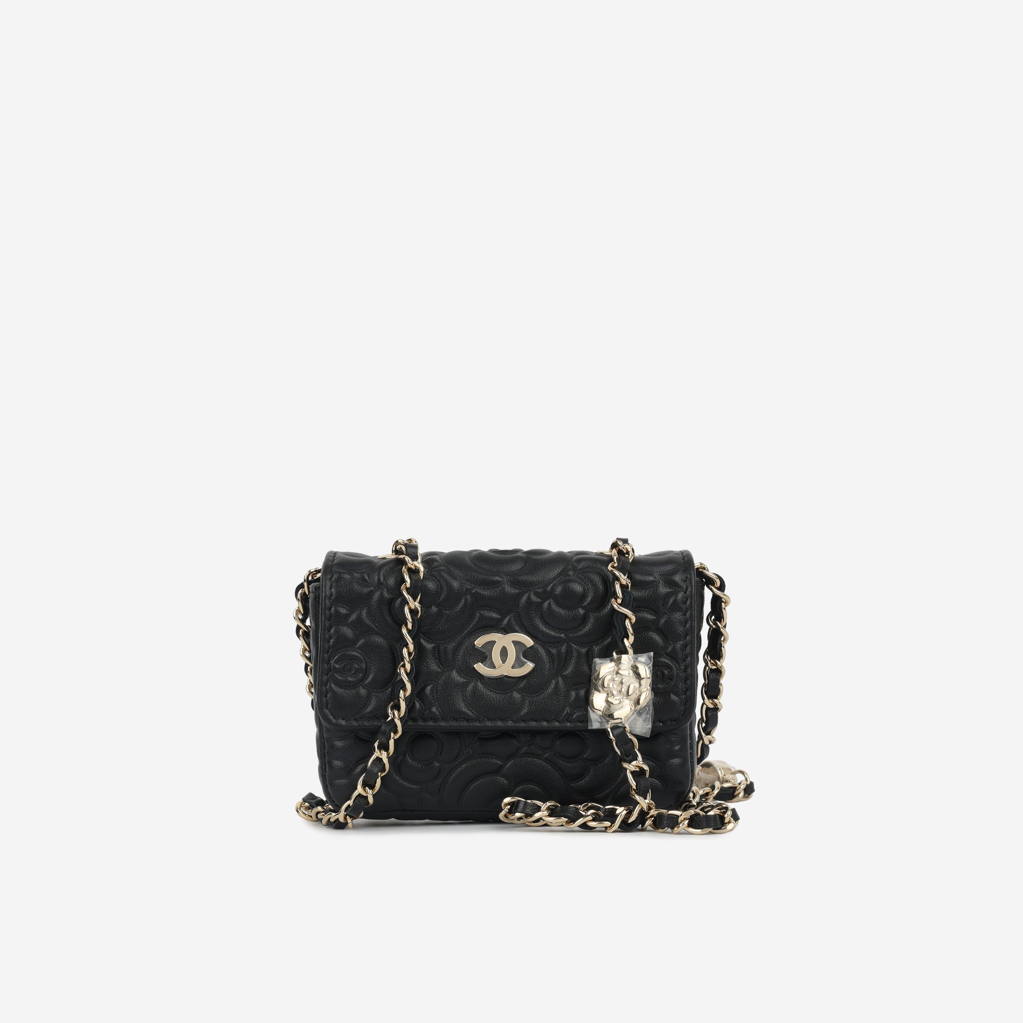 Chanel - Camellia Belt bag - Black Lambskin CGHW - Unused | Bagista